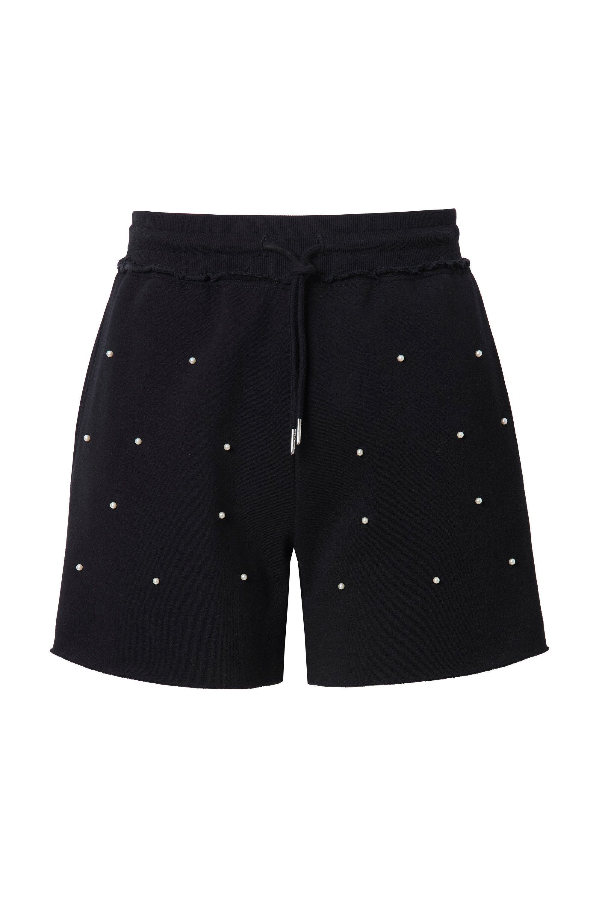 Studio Untold Jeansshorts Shorts Wide Legs Sweat Zierperlen günstig online kaufen