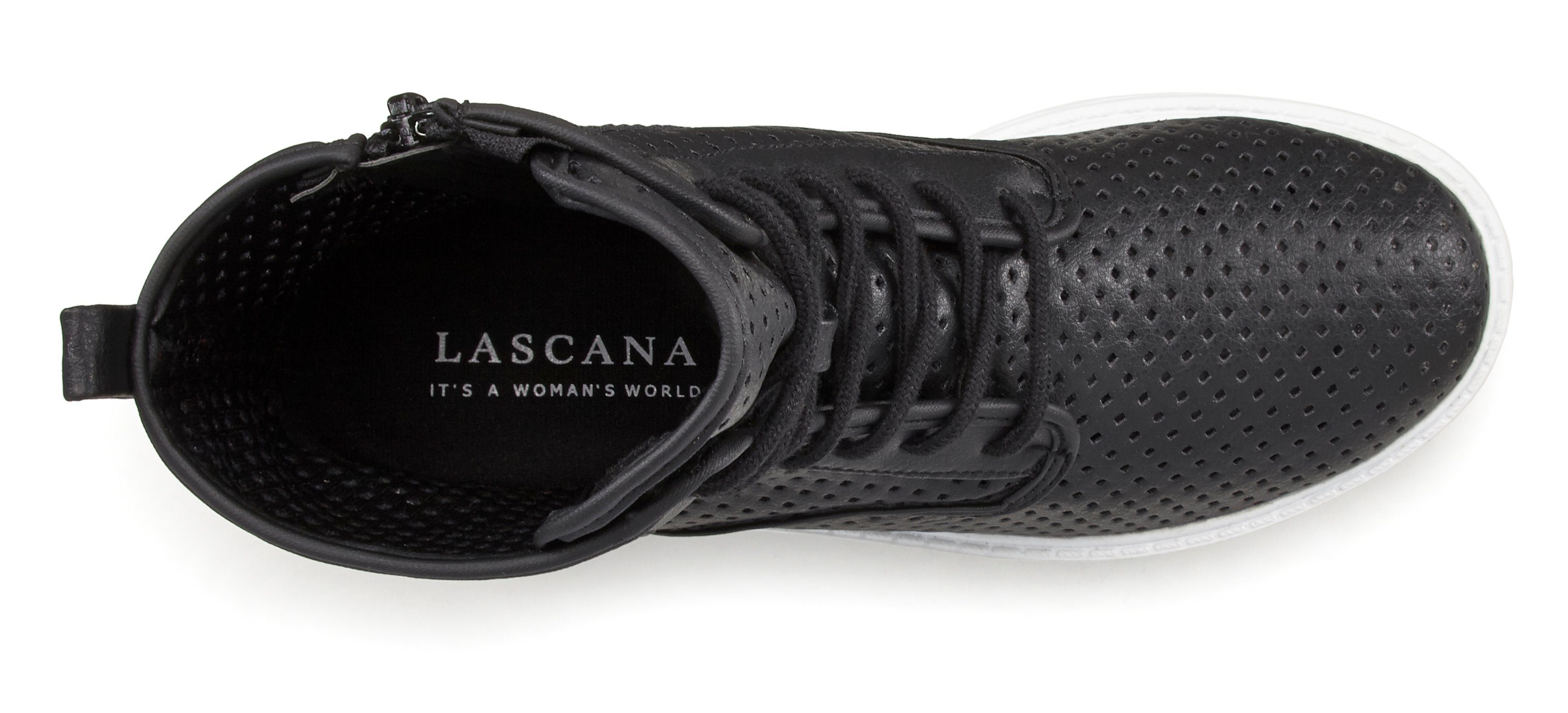 LASCANA Stiefelette zum Schnüren mit modischen Cut-Outs, Stiefel, Boots, High-Sneaker