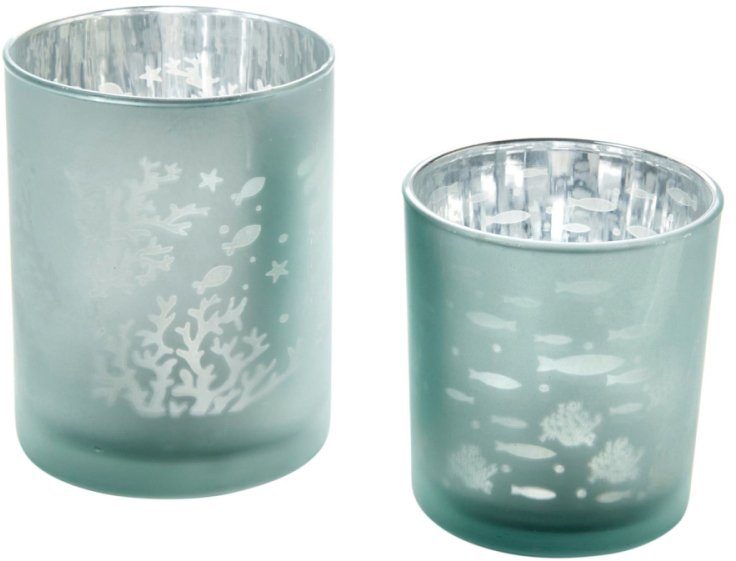 Teelichthalter »Mare« (Set, 2 Stück), aus Glas, Höhe ca. 8 cm + 10 cm-Otto