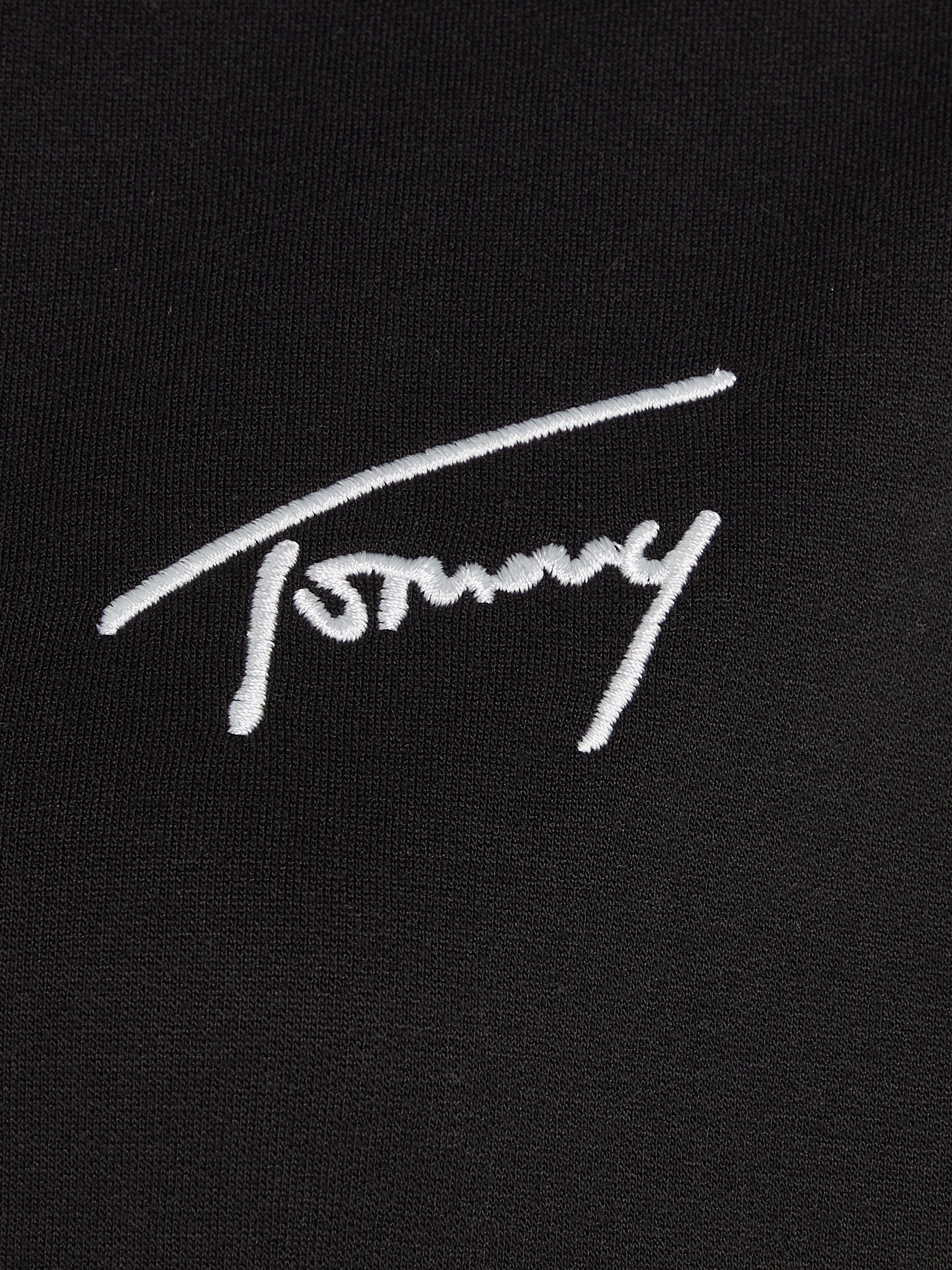 Jeans THRU SIGNATURE TJW Black mit ZIP Logoschriftzug REG Sweatjacke Tommy