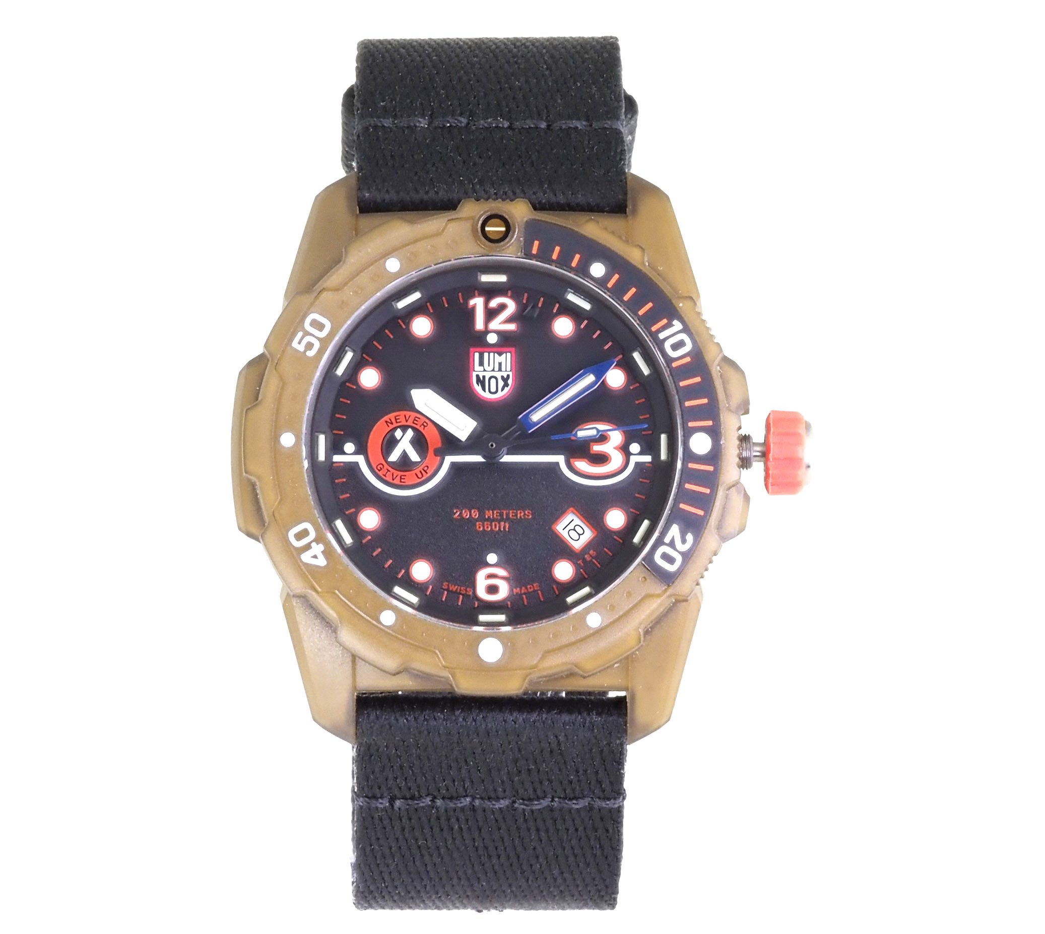 Luminox Schweizer Uhr Herren Uhr Bear Grylls Survival XB.3721.ECO 45 mm, Luminox Light Technology: Dauerhaftes Leuchten für bis zu 25 Jahre