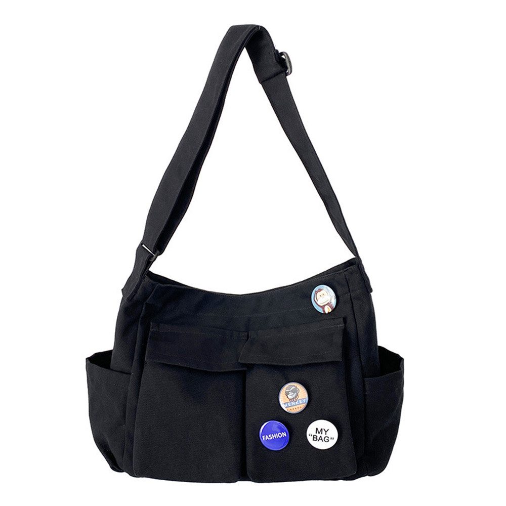 Zaewry Schultertasche Canvas Messenger Bag Umhängetasche Crossbody Schulter Tote Hobo Bag, für Frauen und Männer - Große Tasche mit mehreren Fächern