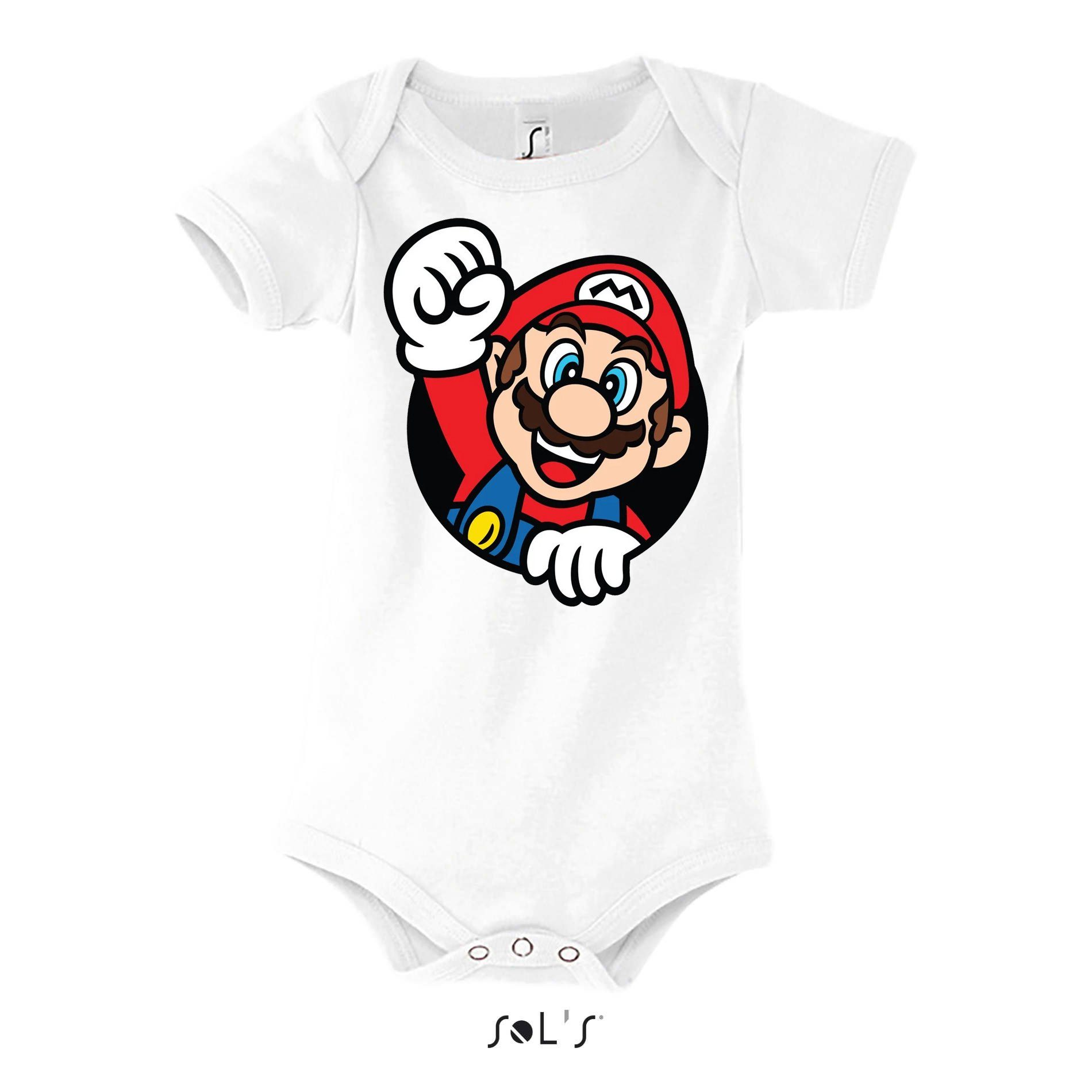 Strampler Kinder Baby Super Mario Faust Konsole Gaming Spiel Retro