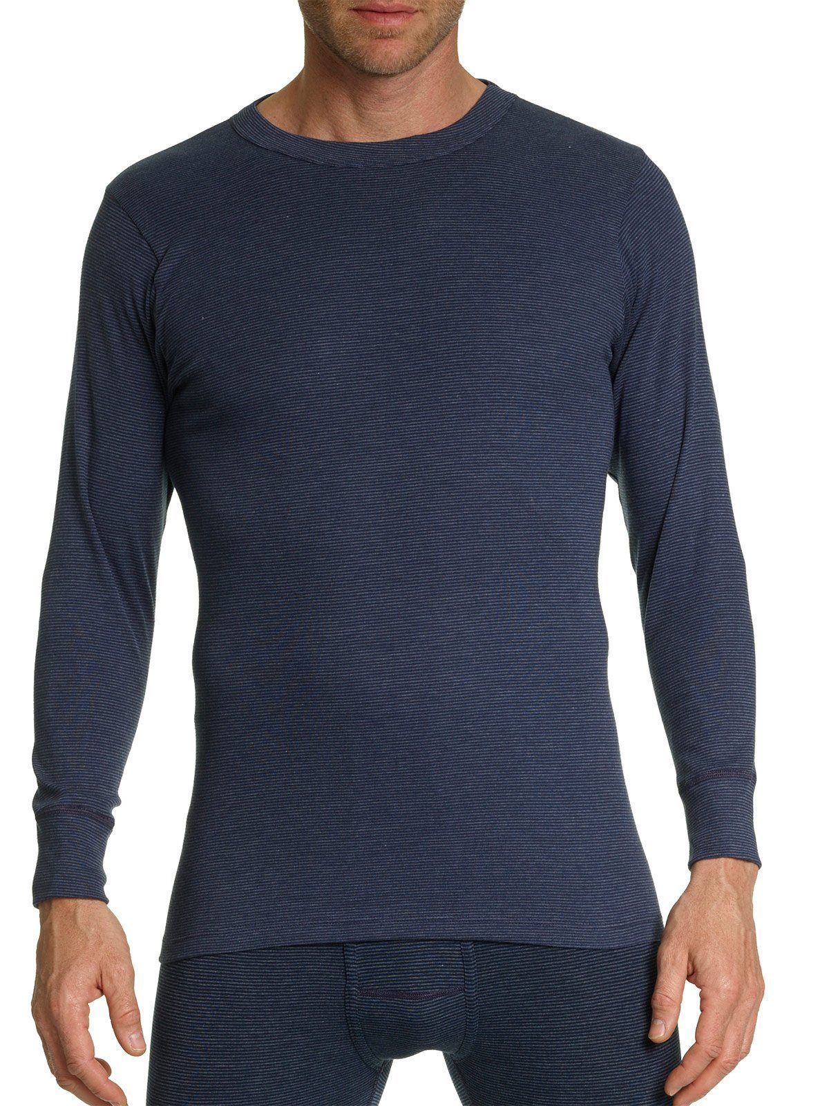 KUMPF Unterhemd Herren Langarm Shirt Klimafit (Stück, 1-St) Materialmix maritim | Unterhemden