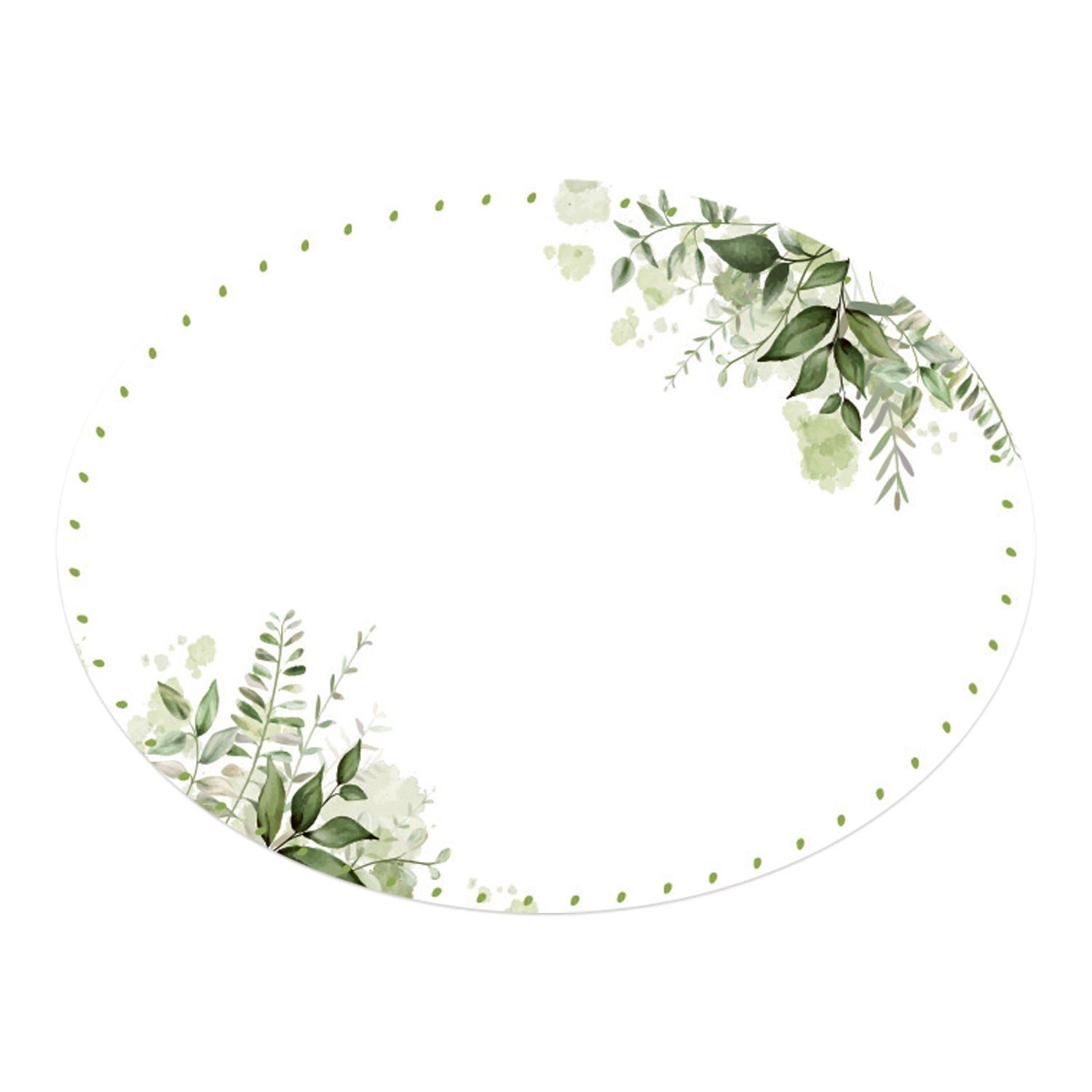 Logbuch-Verlag Dekofigur 200 Etiketten auf Rolle weiß grün Eukalyptus oval günstig online kaufen