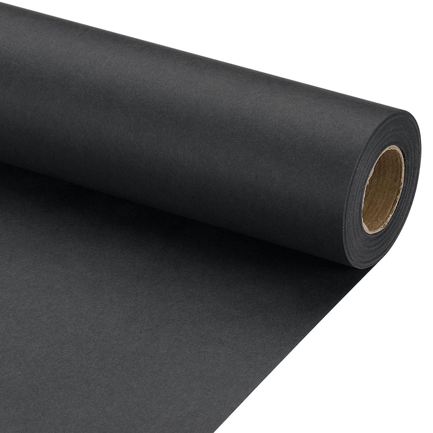 LuxusKollektion Packpapier Geschenkpapier Schwarz 20" x 450" 70GSM