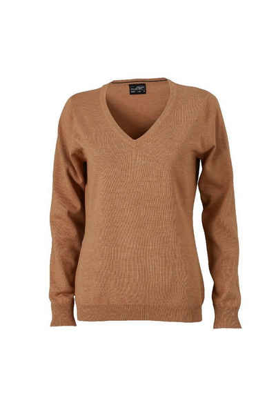 James & Nicholson Strickpullover JN 658 Damen V-Neck Pullover Leichte Strickqualität