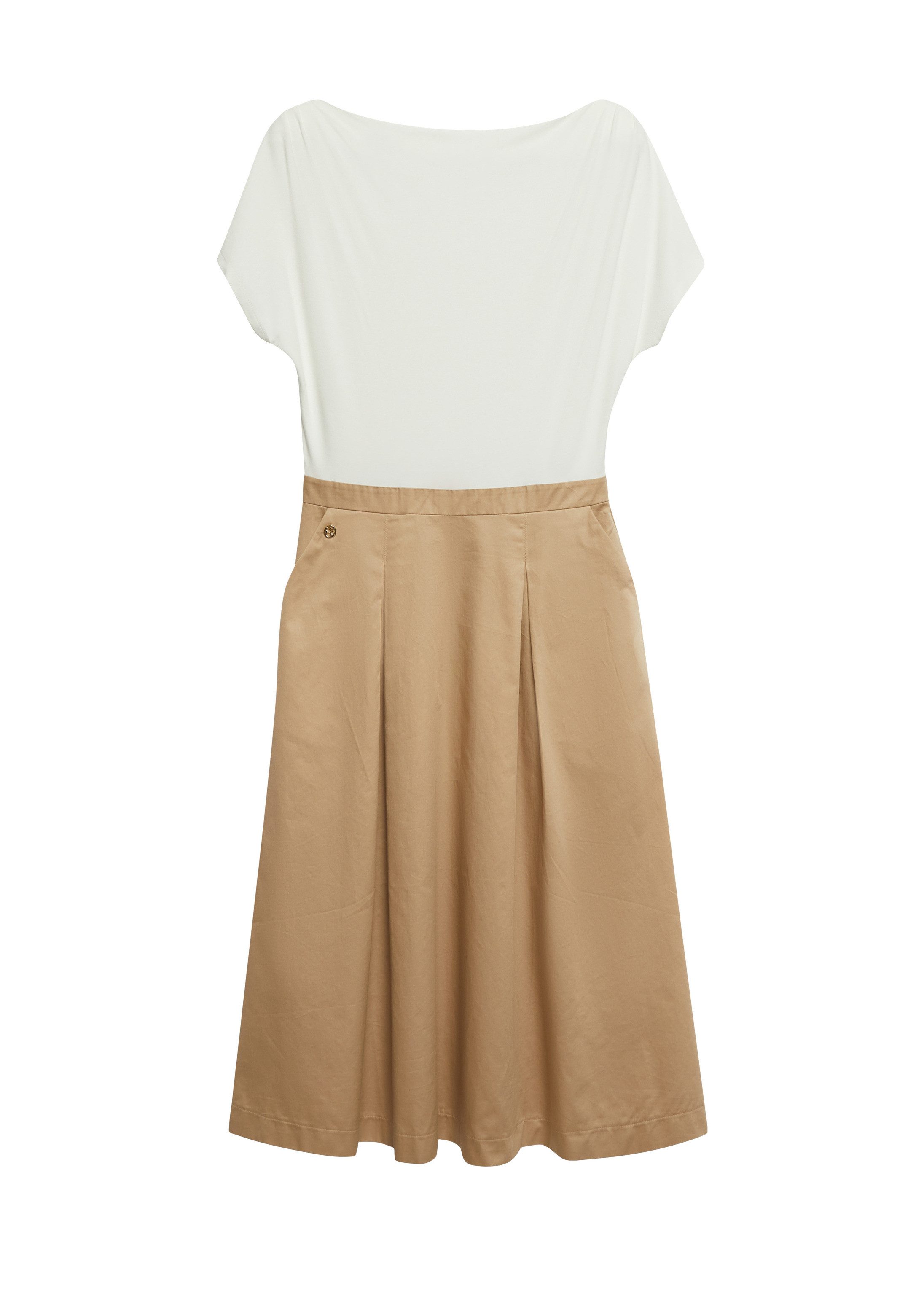 s.Oliver Midikleid Kleid Midi-Kleid mit Wasserfall-Ausschnitt