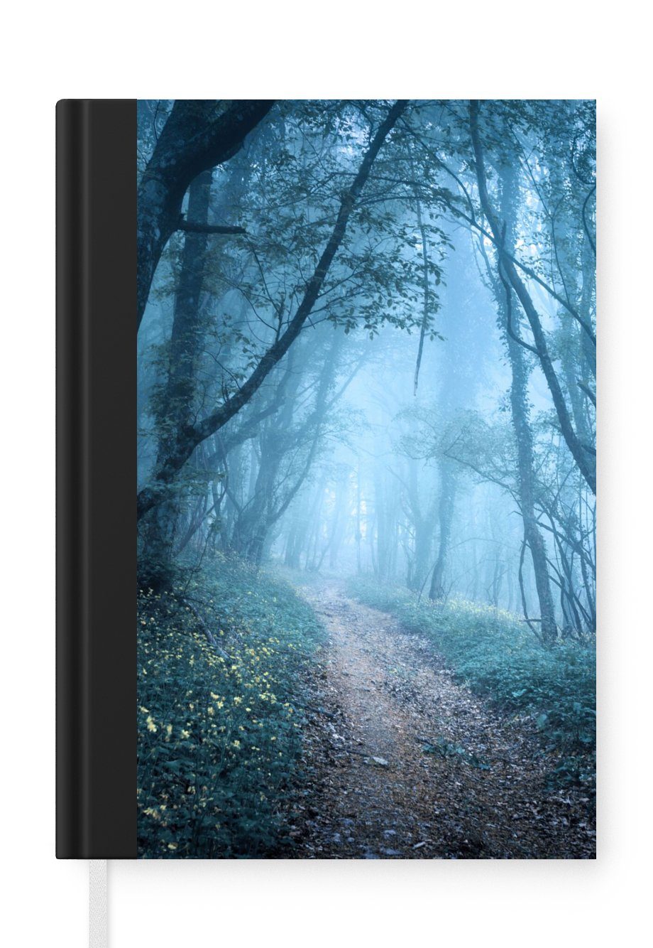 MuchoWow Notizbuch Bäume - Natur - Nebel, Journal, Merkzettel, Tagebuch, Notizheft, A5, 98 Seiten, Haushaltsbuch