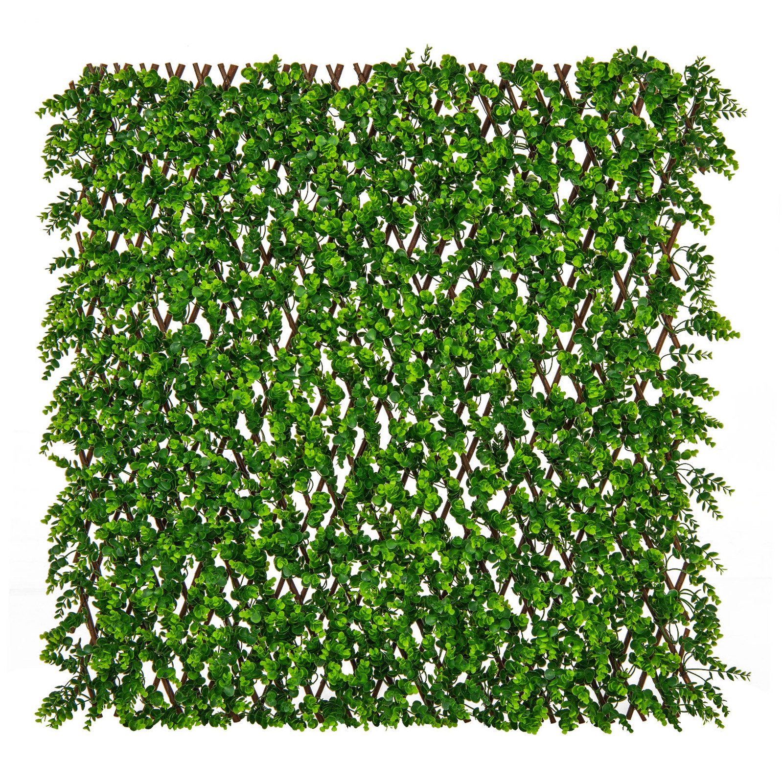 Kunstpflanze, COSTWAY, Pflanzenwand mit Eukalyptus-Blättern 180x90cm günstig online kaufen