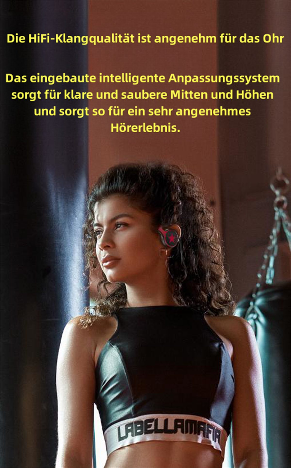 carefully Schwarz selected geeignet für den Sport Drahtlose Over-Ear-Kopfhörer Over-Ear-Bluetooth-Kopfhörer,