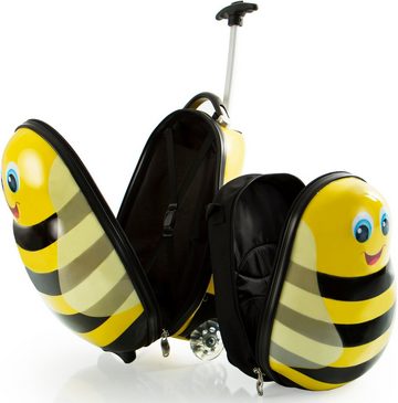 Heys Kinderkoffer Travel Tots, 46 cm, Hummel, 2 Rollen, Kindertrolley Kinderreisegepäck Handgepäck-Koffer inklusive Rucksack