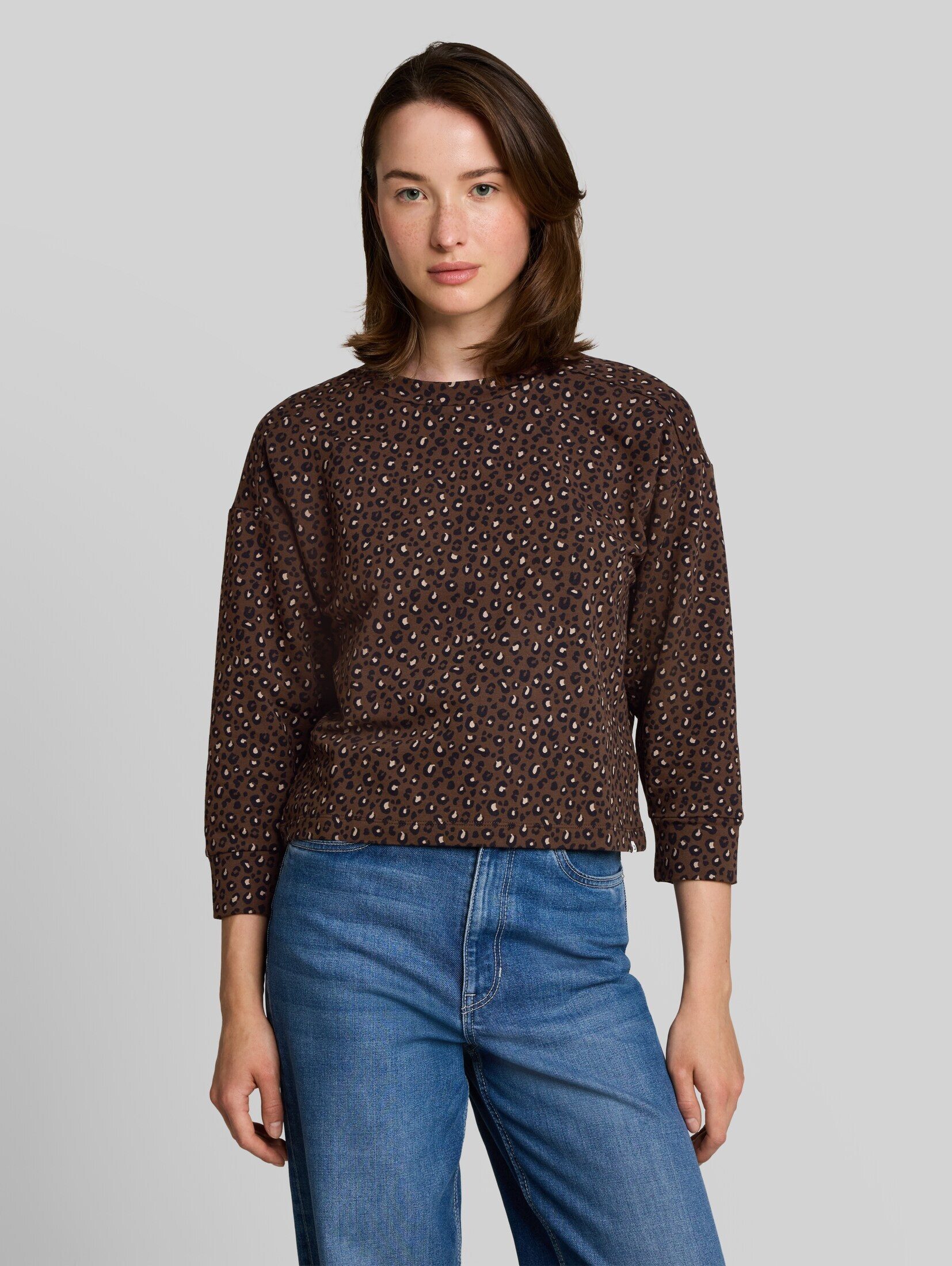 TOM TAILOR Denim Sweatshirt Strick & Sweatshirts Loose Fit Sweatshirt mit Leo-Print