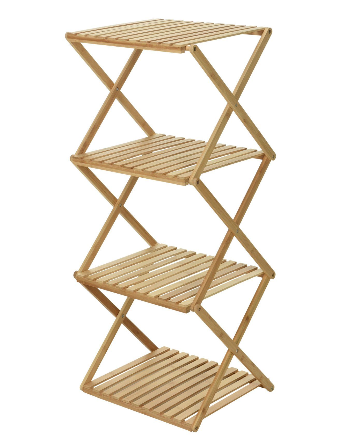 Spetebo Standregal Klappbares Bambus Standregal mit 4 Ablagen - 94 cm, Stüc günstig online kaufen