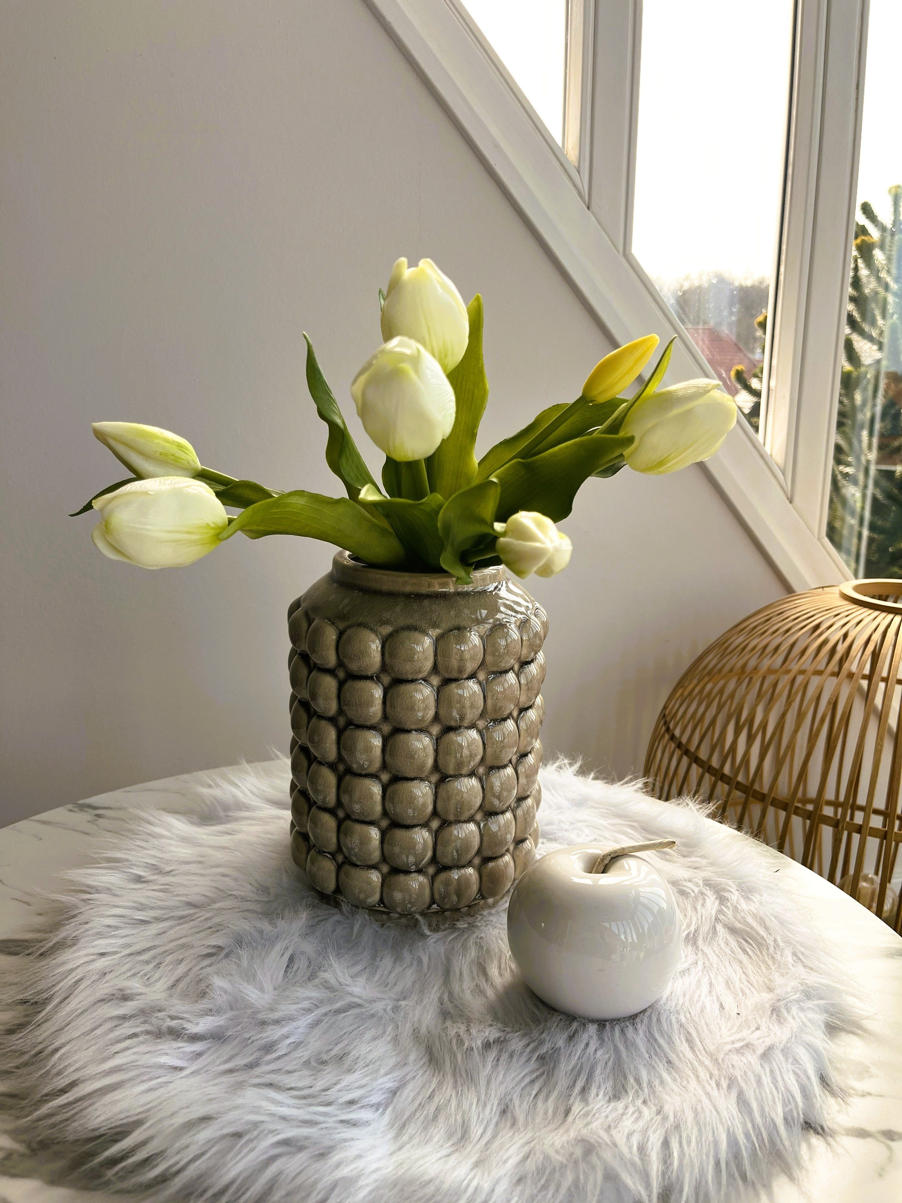2474U Dekovase Vase kleine KIERA mit Bubbel-Effekt ca. 19 cm hoch