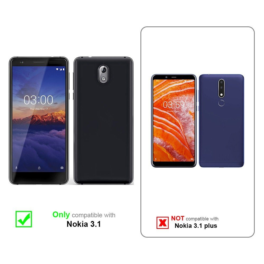 Cadorabo Handytasche für Nokia 3.1 Tasche (1-tlg), Handytasche mit Gürtelclip Hülle mit Karabinerhaken