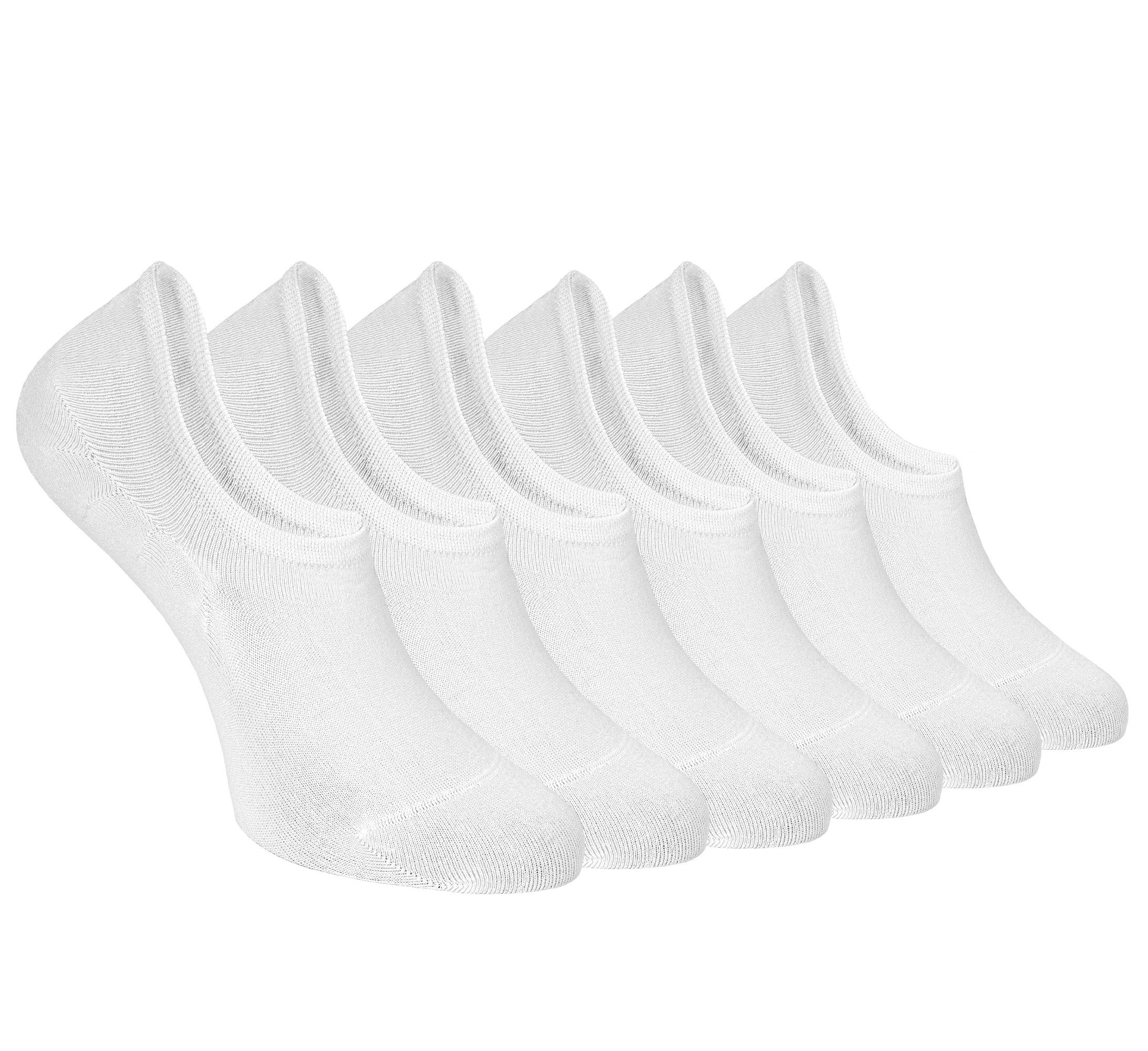 Socken Bambussocken Weiß Kurzsocken 6-Paar) (Box, NoblesBox No-Show