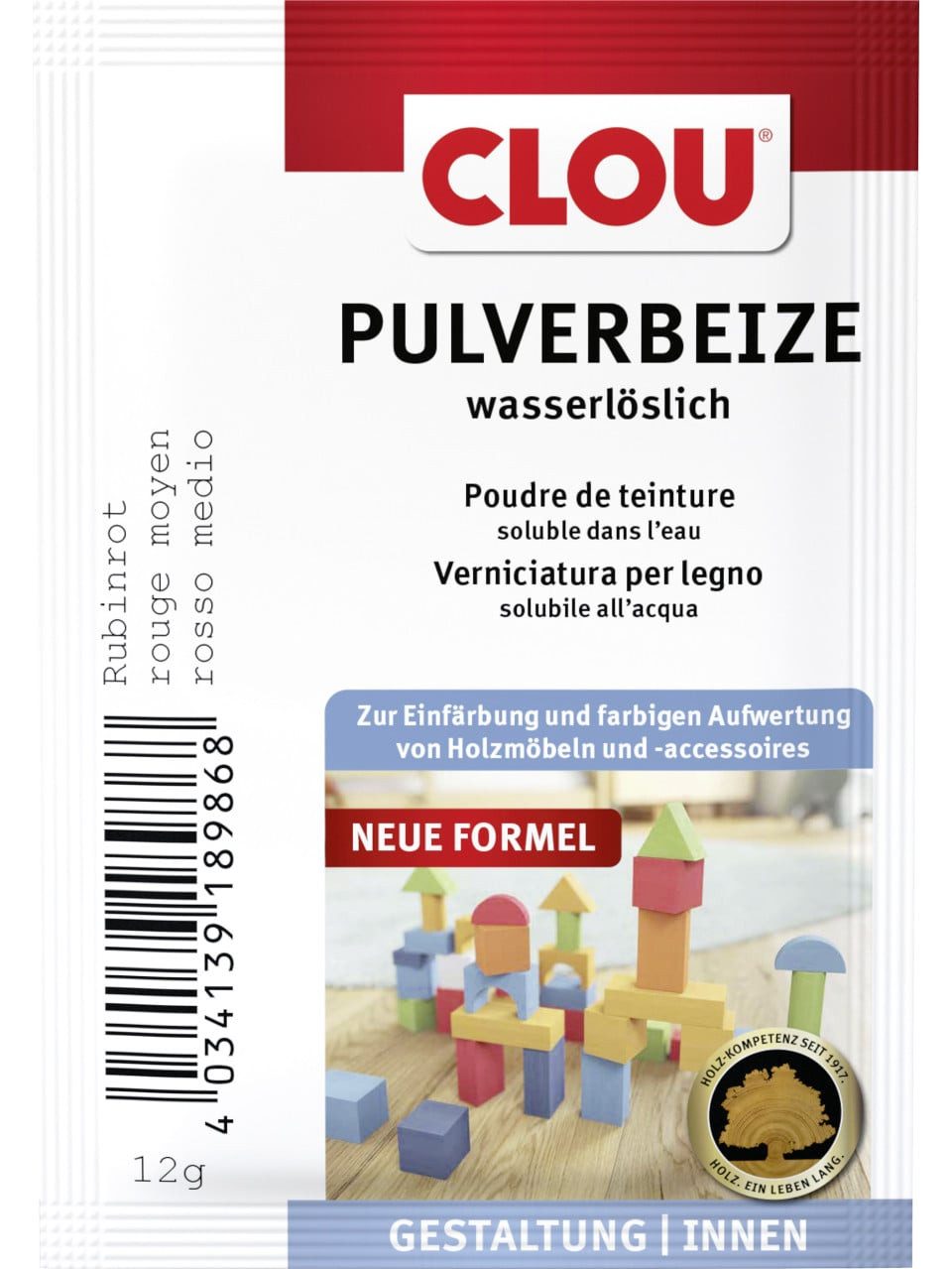CLOU Holzbeize Clou Holzbeize 12 g rubinrot