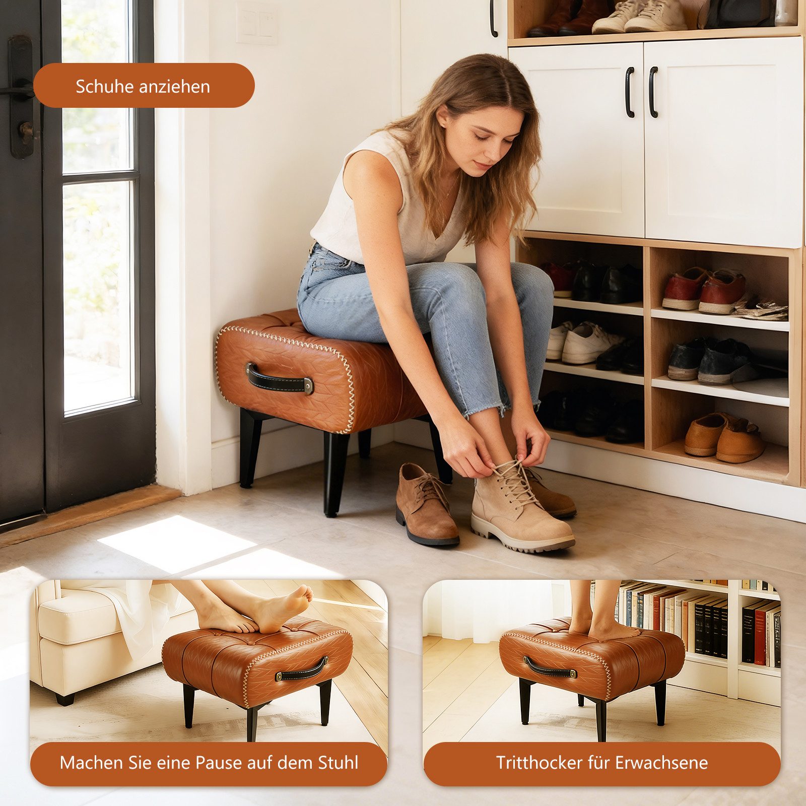 oyajia Fußhocker Beinstütze Sitzhocker, Rückenfreier Hocker (Hocker, dicke günstig online kaufen