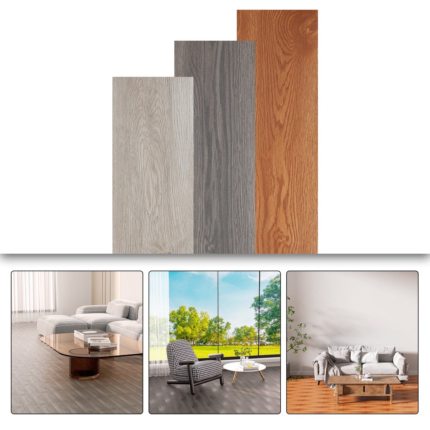 Lospitch Vinylboden PVC Planke «ca.1 m² - 10 m²,selbstklebend,Oak, selbstklebend Classic Warm Oak
