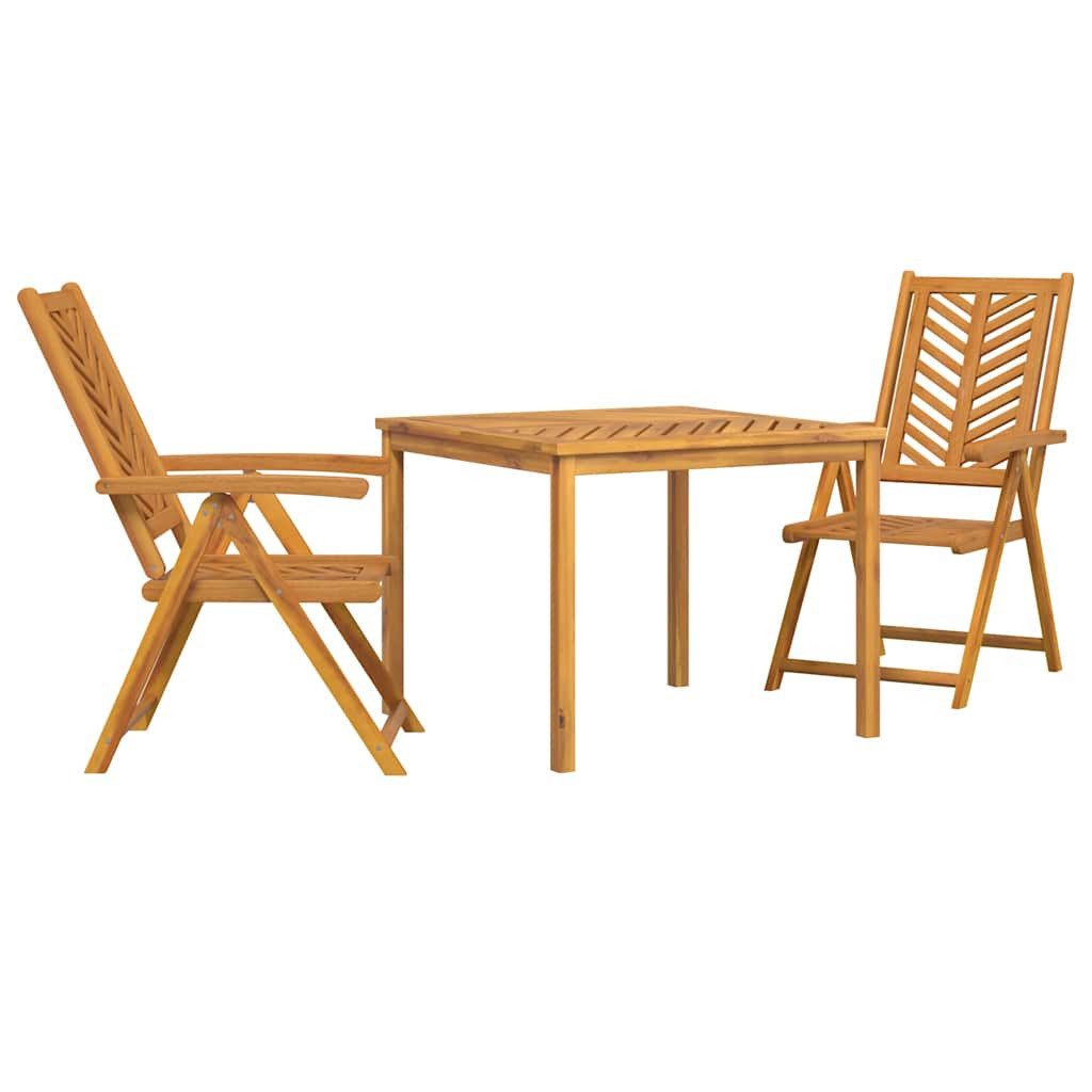 vidaXL Gartentisch Garten Essgruppe 3 Stk. Braun Massivholz (3-St)