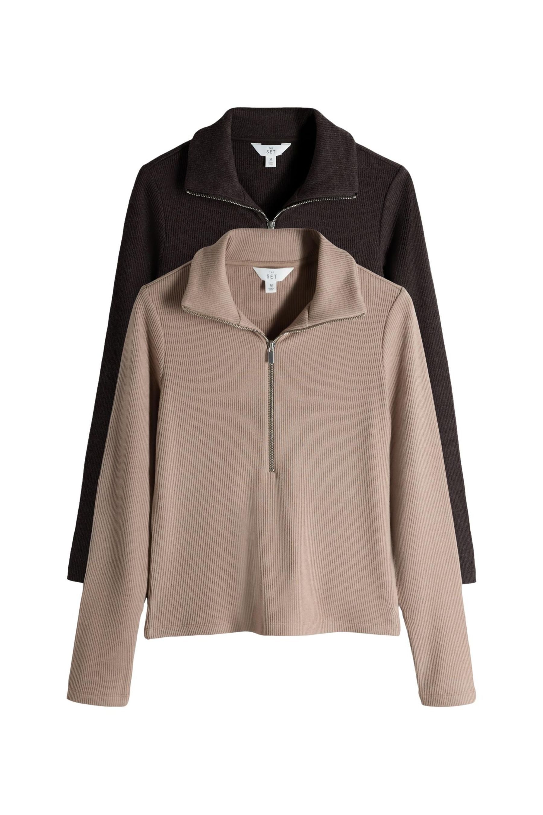 The Set Sweater The Set Troyer mit Trichterkragen, 2er-Pack (2-tlg) günstig online kaufen