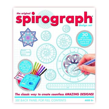 Idena Kreativset Spirograph Design-Set, 30 teilig, mit Räder-Schablonen und Stifte