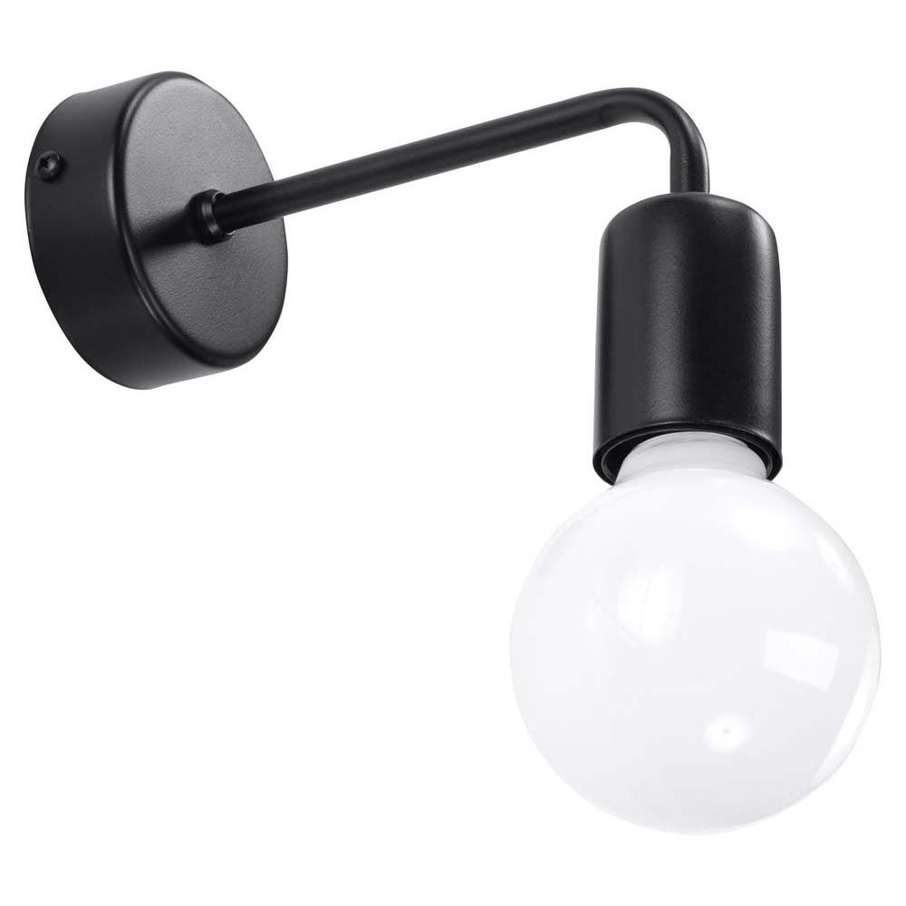 etc-shop Wandleuchte, Leuchtmittel nicht inklusive, Wandleuchte Wandlampe Wandspot Schwarz Stahl H14 cm Schlafzimmer