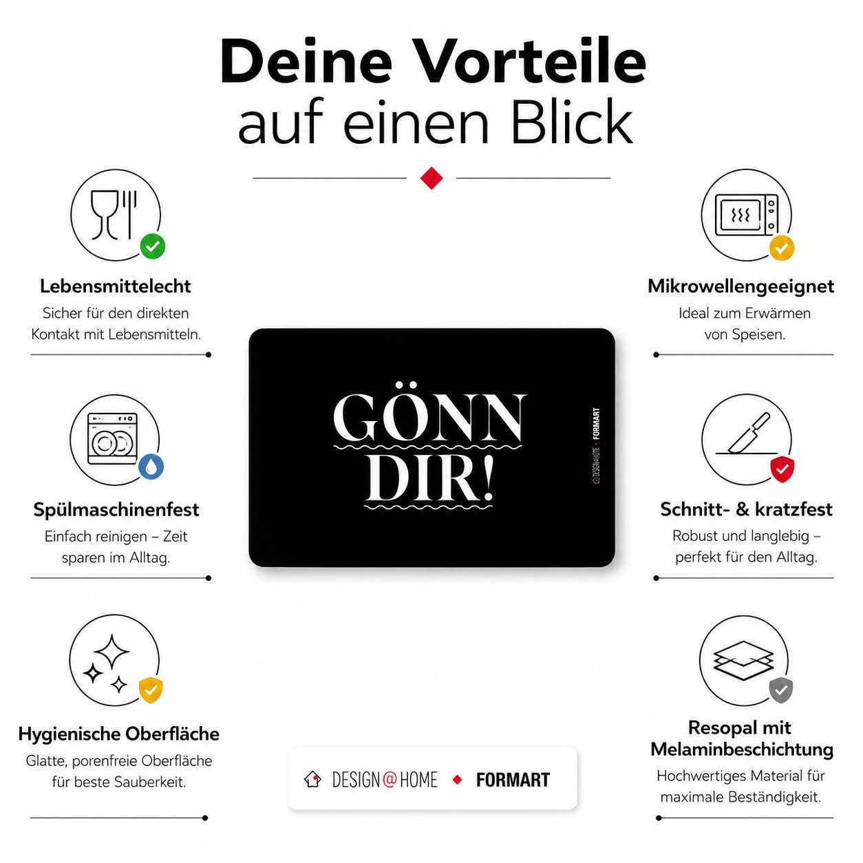 PPD Schneidebrett Frühstücksbrettchen aus Resopal - Gönn Dir, Resopal