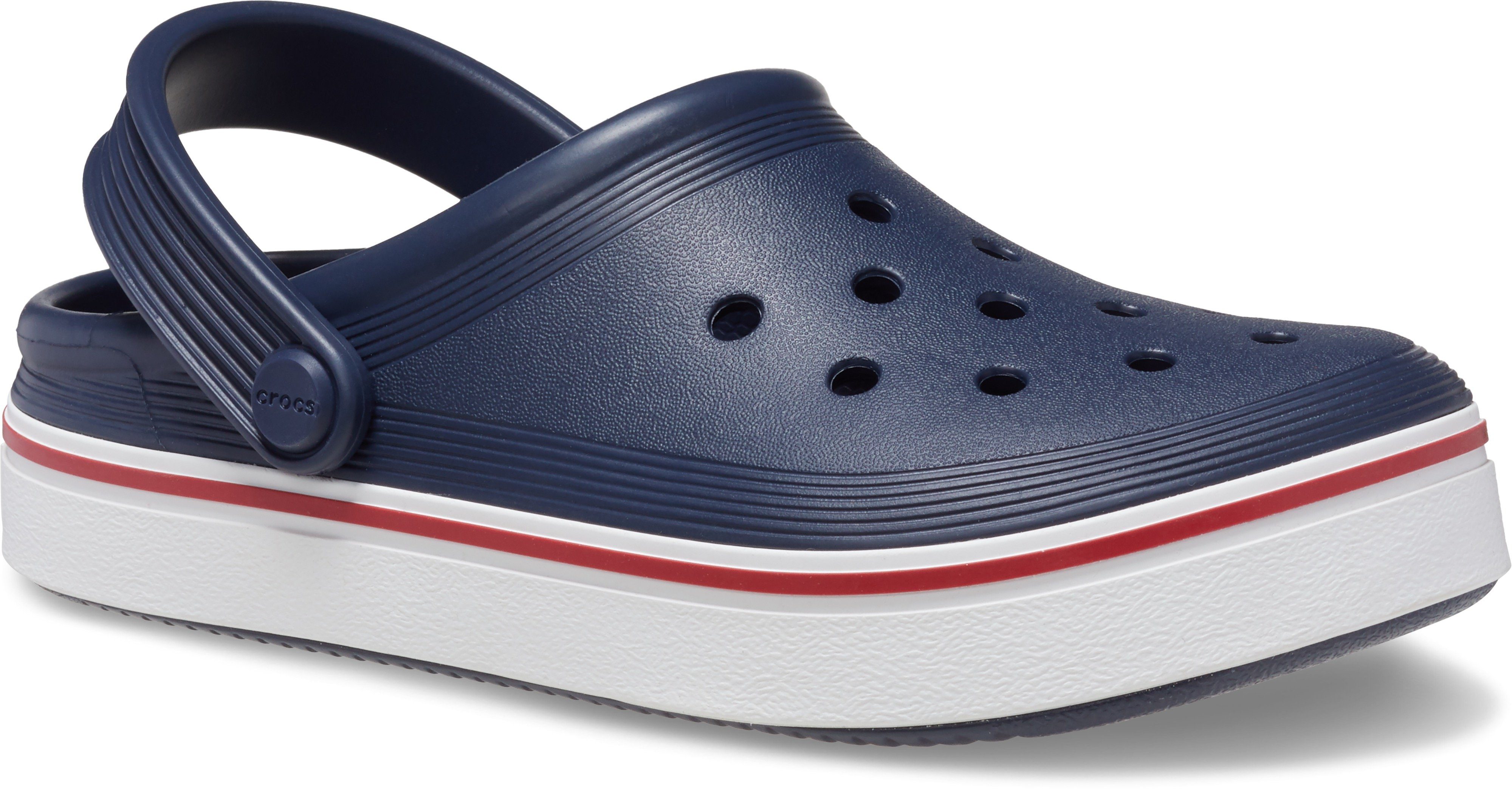 Crocs Crocband Clean Clog T Hausschuh mit geschütztem Zehenbereich navy-pepper | Hausschuhe
