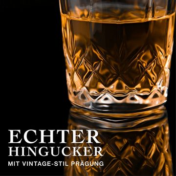 Praknu Schnapsglas 6 Schnapsgläser Kristall 4cl Whiskygläser Set, Kristallglas, Spülmaschinenfest - Standfest dank dickem Boden - Vintage Design