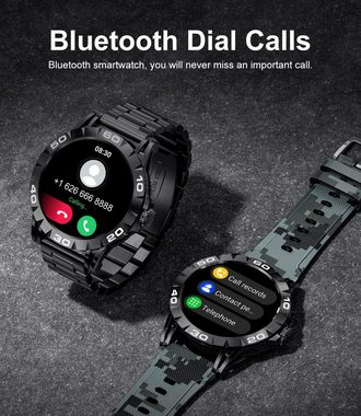 Lige Smartwatch (1,32 Zoll, Android iOS), Herren mit Telefonfunktion Wasserdicht Schlafmonitor 100 Sportmodi Uhr