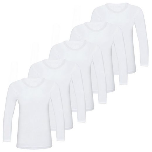 LOREZA Unterhemd »5er Pack Kinder Langarmshirt Unterhemden Uni« (5 Stück)