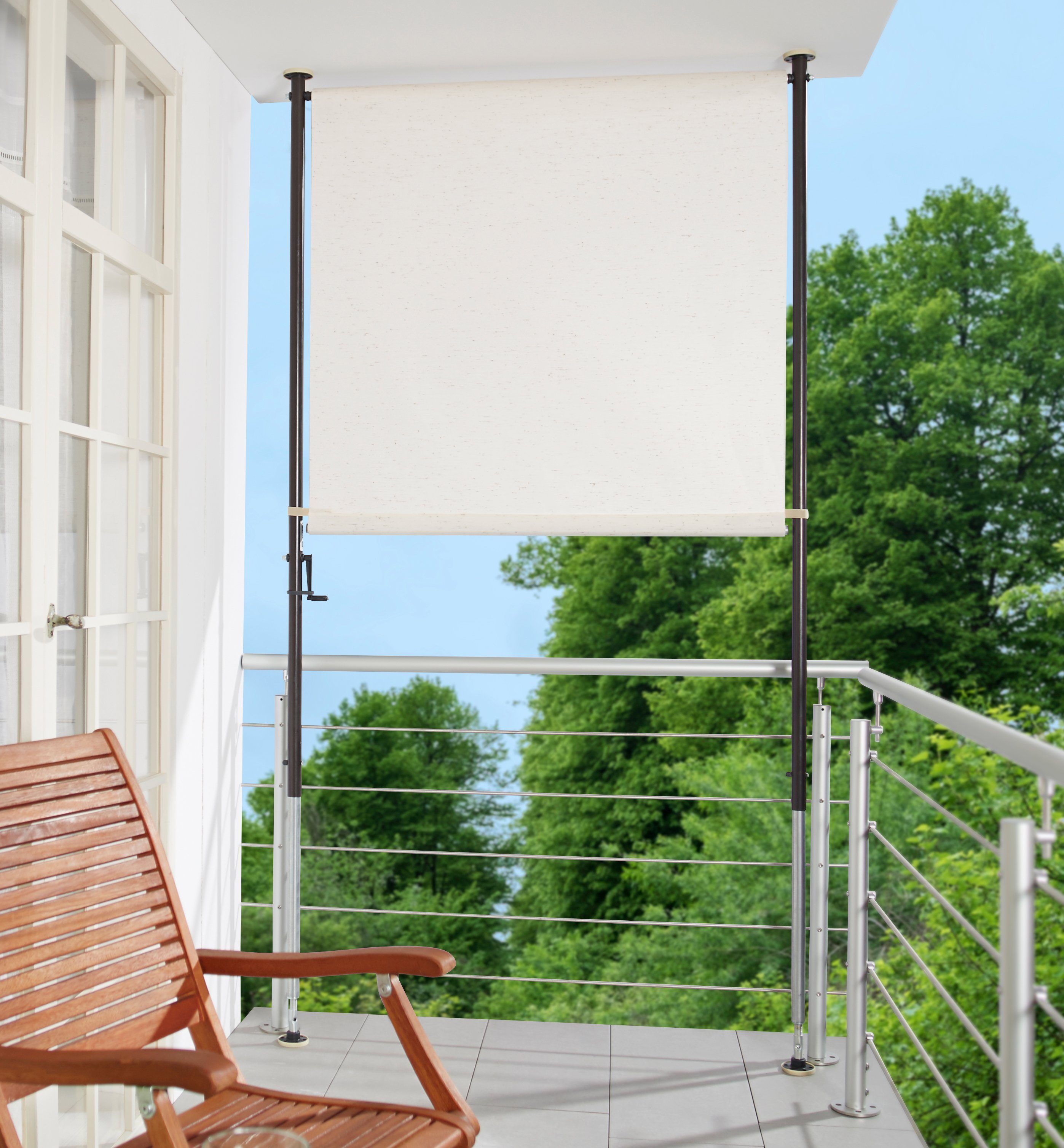 Angerer Freizeitmöbel Klemm-Senkrechtmarkise beige, BxH: 150x275 cm