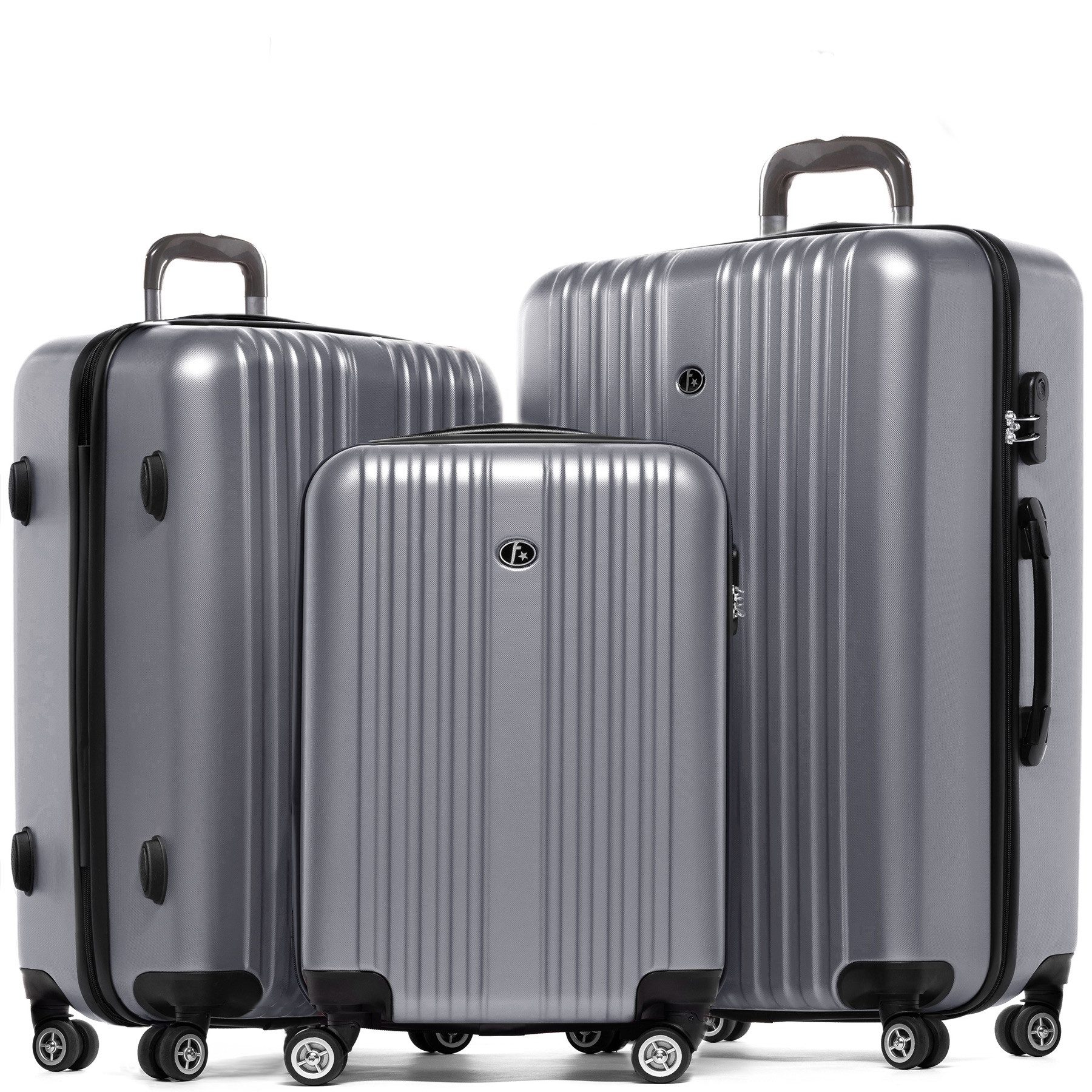 FERGÉ Kofferset Hartschale 3 teilig Koffer Set TOULOUSE, 4 Rollen, (3er Kofferset stabil und leicht mit Zahlenschloß, 3 tlg., Hartschalen-Trolley Set 3 Größen Handgepäck Koffer M XL), Trolley 3er Koffer Set, Reisekoffer 4 Rollen, Premium Rollkoffer