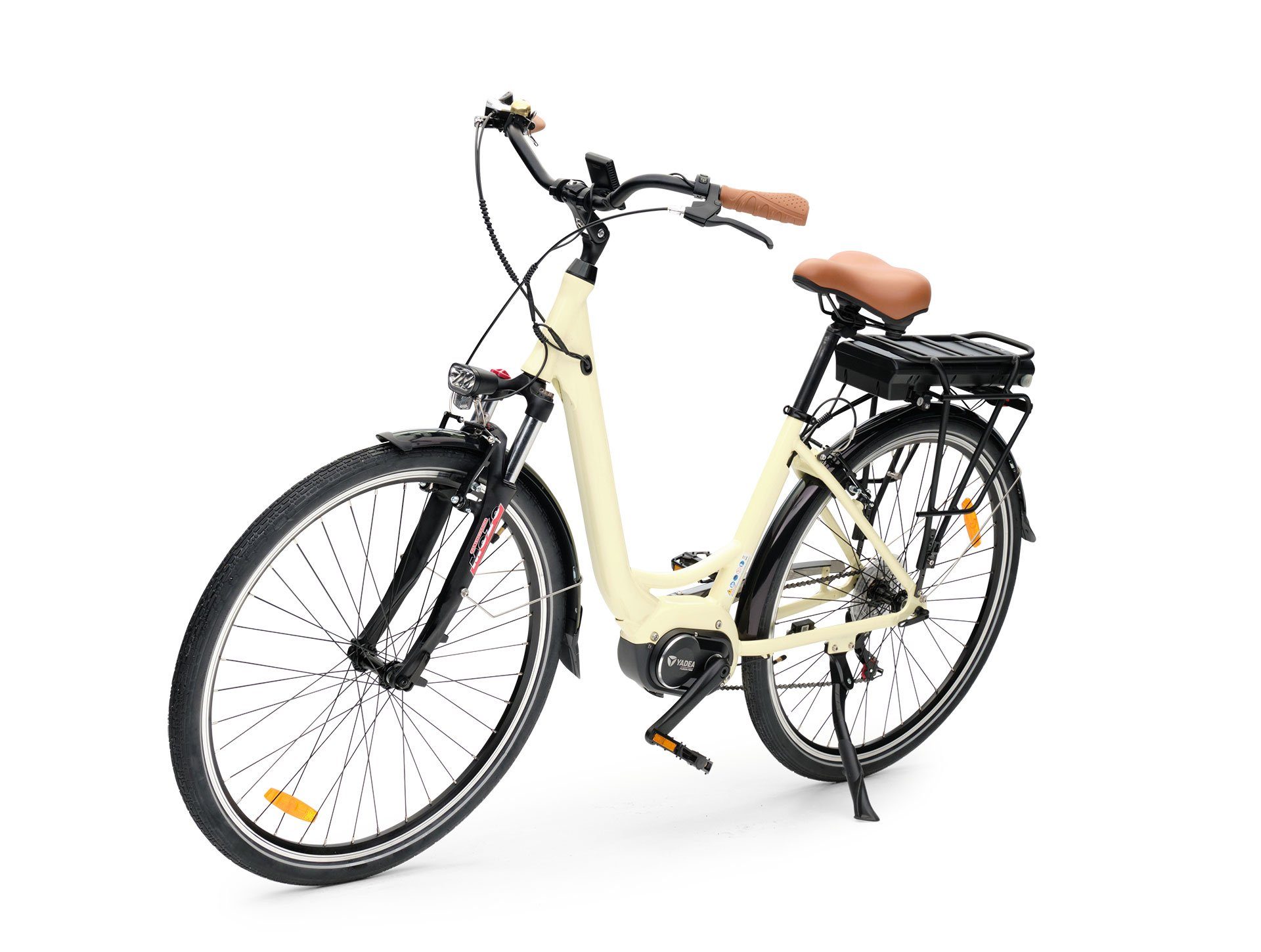 Burnout E-Bike Venus 27 Zoll 250 Watt Kettenschaltung Elektrofahrrad Pedelec, 9 Gang, Kettenschaltung, Mittelmotor beige