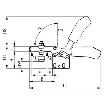 AMF Spannzwinge Waagerechtspanner 6832 Gr. 5