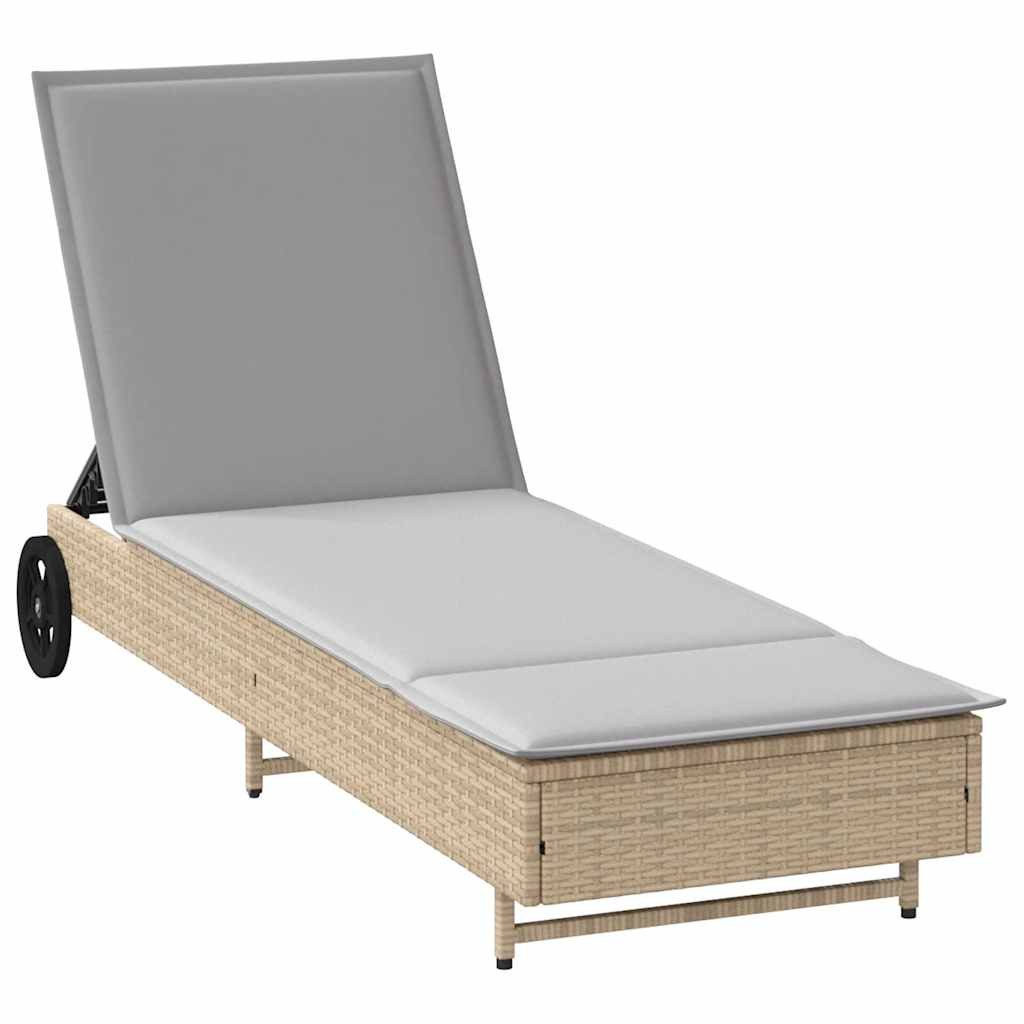 vidaXL Gartenliege Sonnenliege mit Rollen und günstig online kaufen