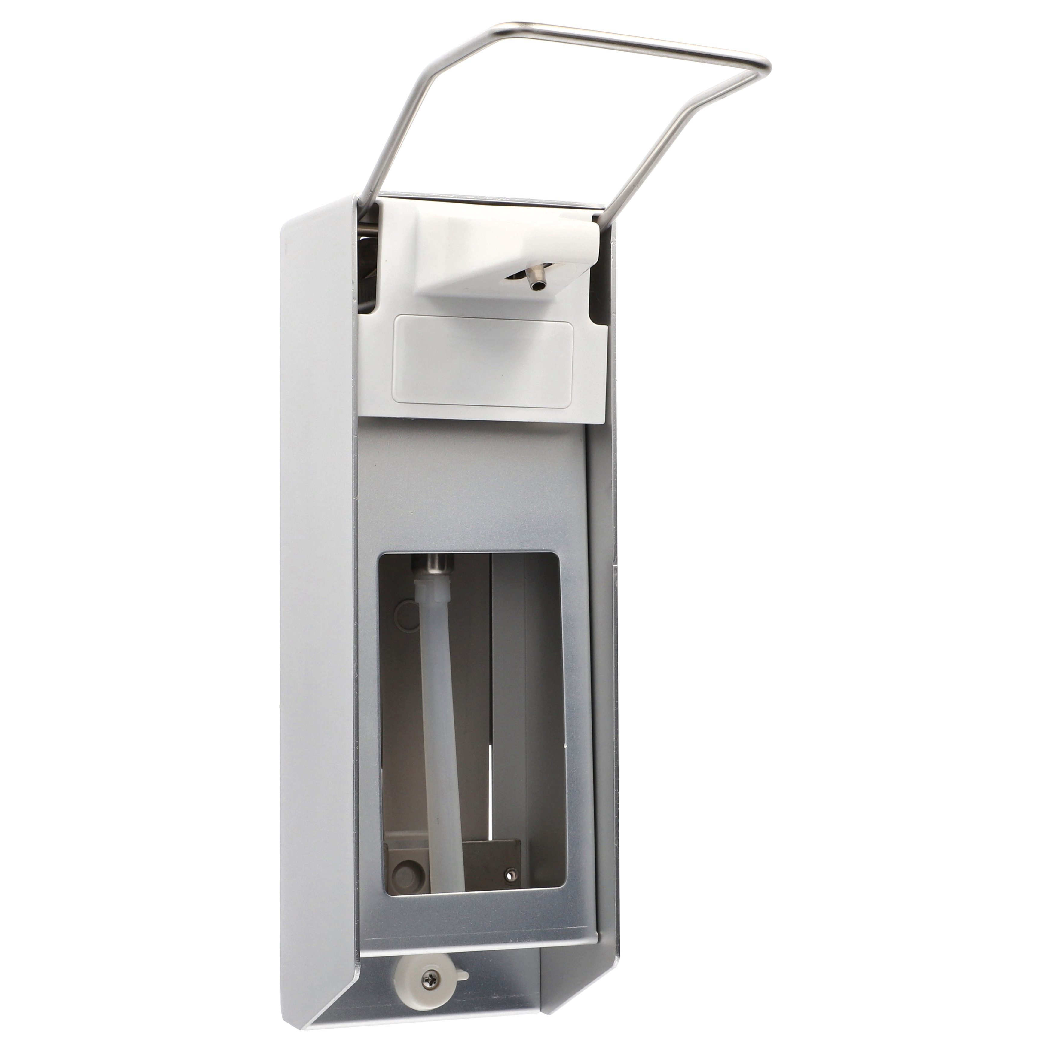 Medi-Inn Desinfektionsmittelspender Wandspender Aluminium gebürstet mit Langarmhebel 1000 ml