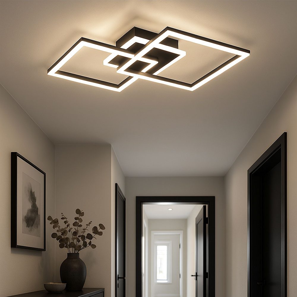 Reality Leuchten LED Deckenleuchte, LED-Leuchtmittel fest verbaut, Warmweiß, LED Decken Lampe Ess Zimmer Beleuchtung Küchen Strahler