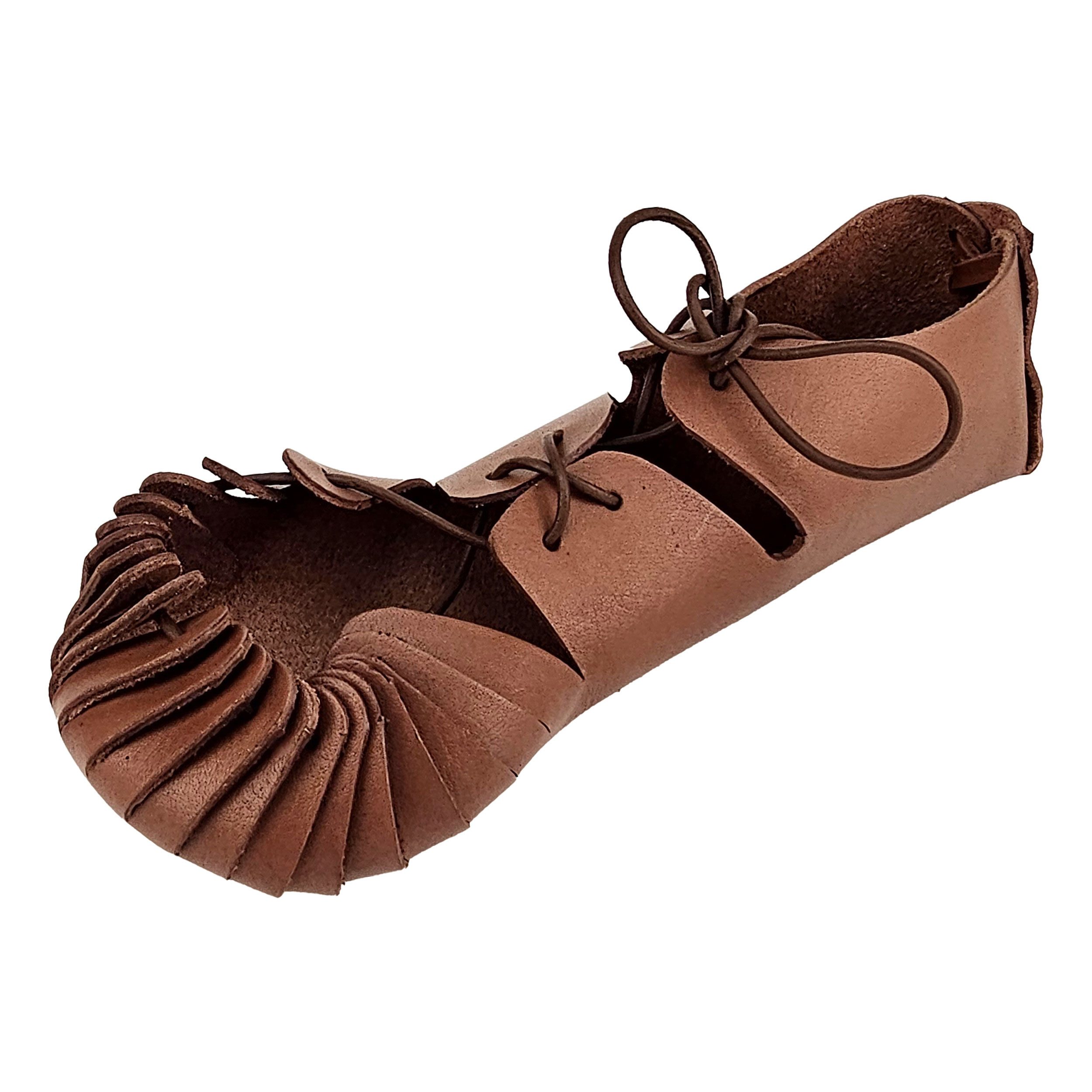 Ritter-Kostüm Mittelalter Bundschuhe Braun