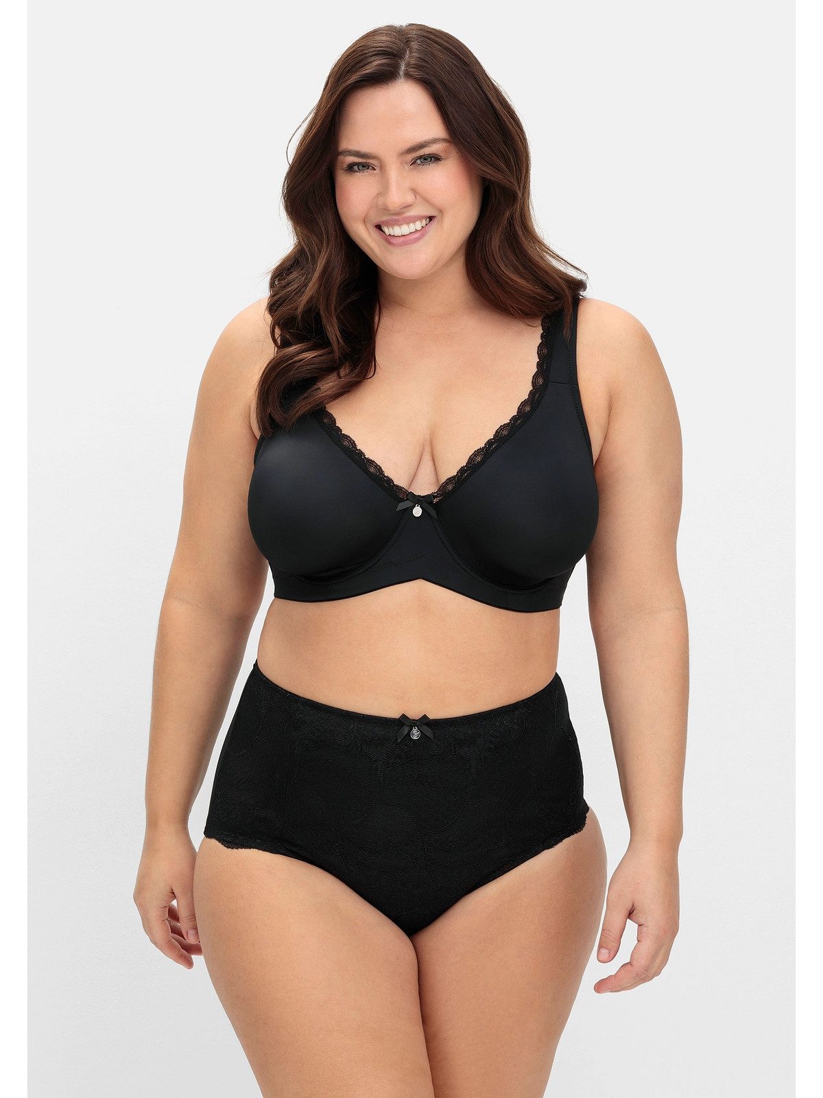 Sheego Bügel-BH Große Größen mit Spitzenbesatz und nahtlosen Cups