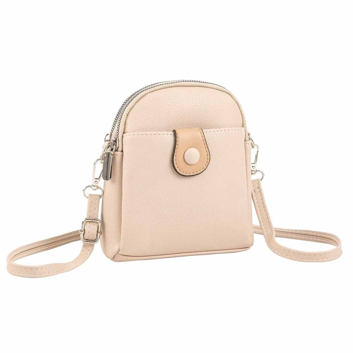 ITALYSHOP24 Schultertasche Damen Tasche Minibag Umhängetasche Geldbörse Handytasche Crossover, Brusttasche Bodybag Crossbody Hüfttasche Clutch leicht Gewicht