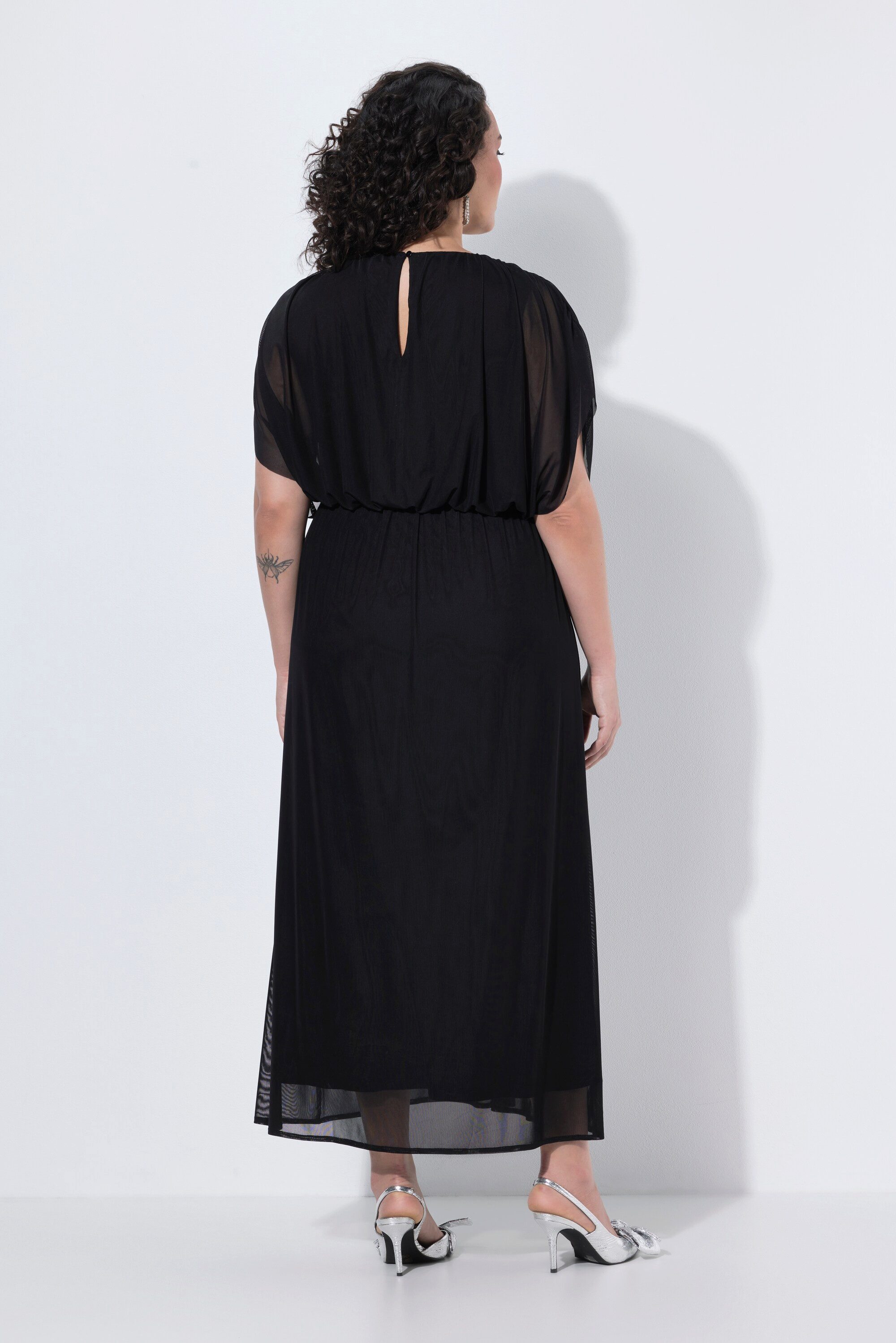 Ulla Popken Abendkleid Maxikleid Ballon-Oberteil Rundhals ärmellos – Bild 3 von 4