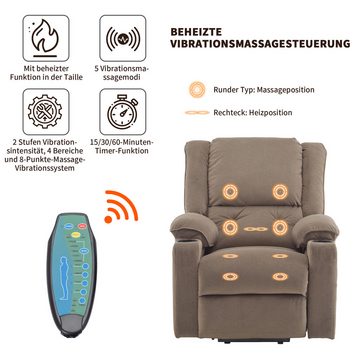 Gotagee Massagesessel Elektrischer TV-Sessel Aufstehhilfe Elektrischer Massagesessel Sessel, Elektrischer Massagesessel mit 2 Getränkehaltern