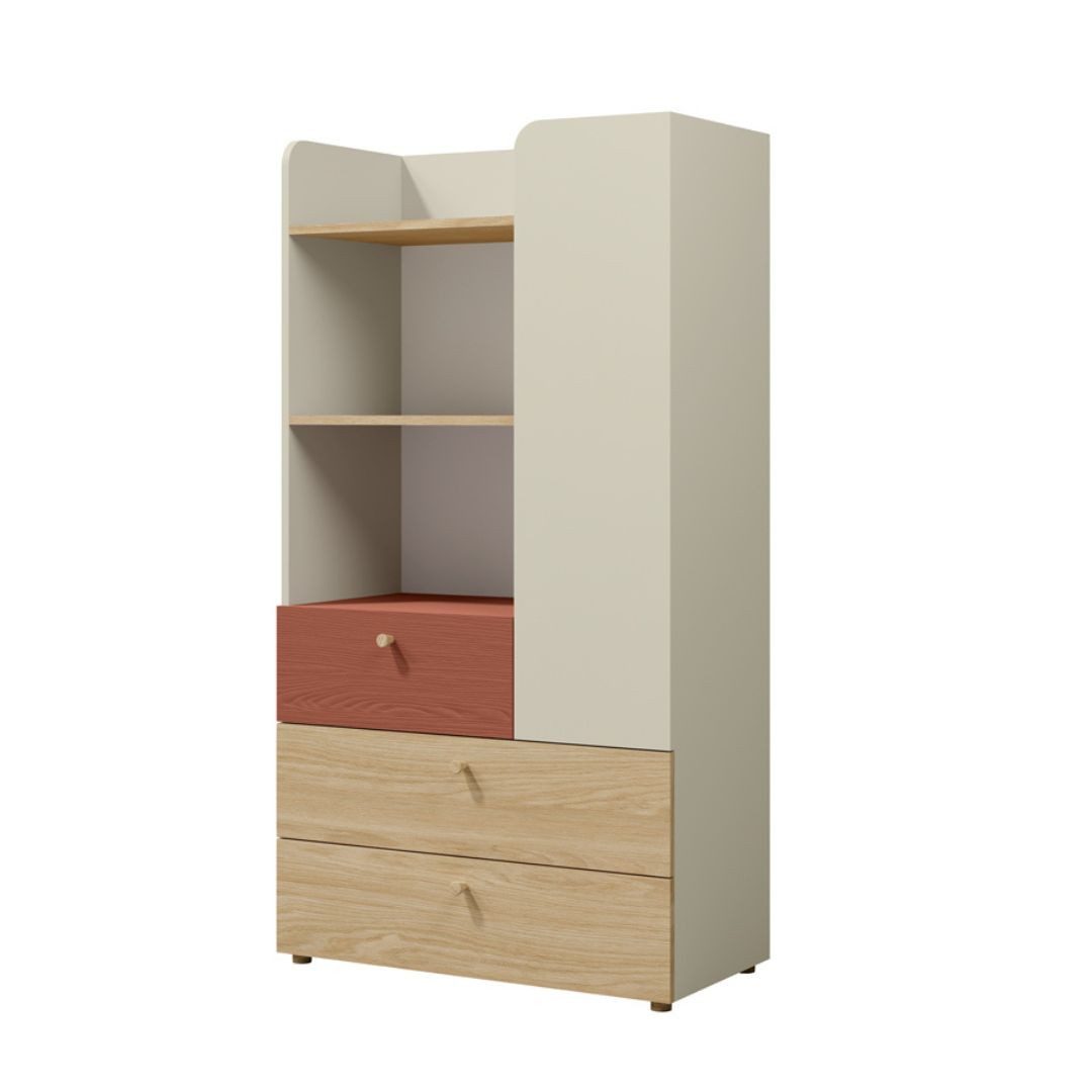 Compleo Bücherregal klein, Spielzeugregal für Kinder, Aufbewahrungsregal Kinderzimmer, Regal mit 3 Schubladen