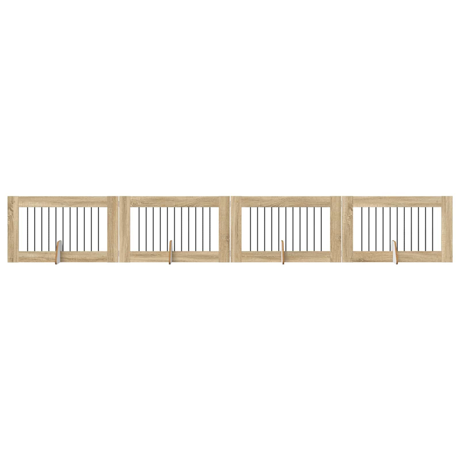vidaXL Hundezwinger 100 x 60 cm Hunde Absperrgitter Freistehend Faltbar 4-teiliges Sonoma-