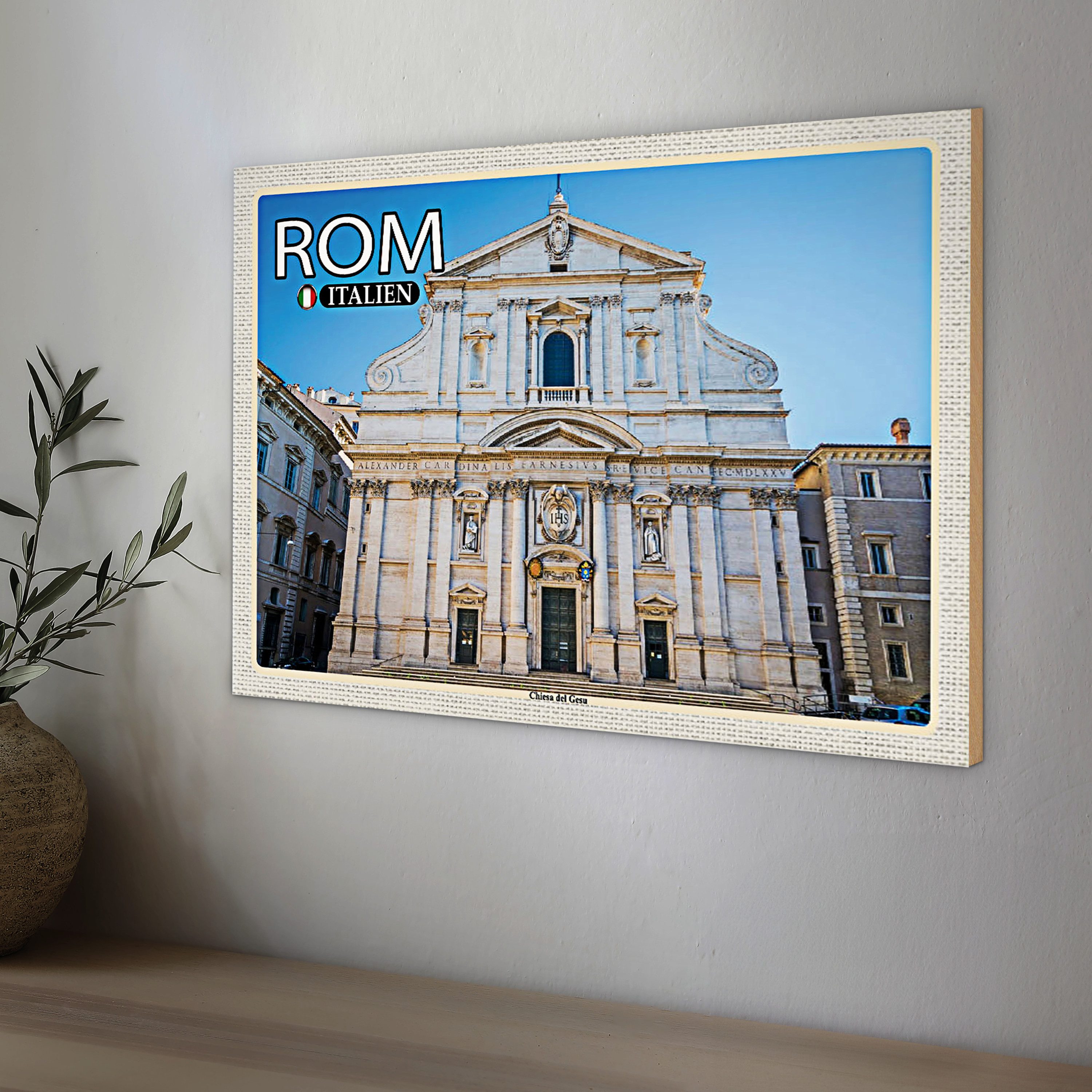Roomando Holzbild Reise Rom Italien Chiesa del Gesu 40x30cm