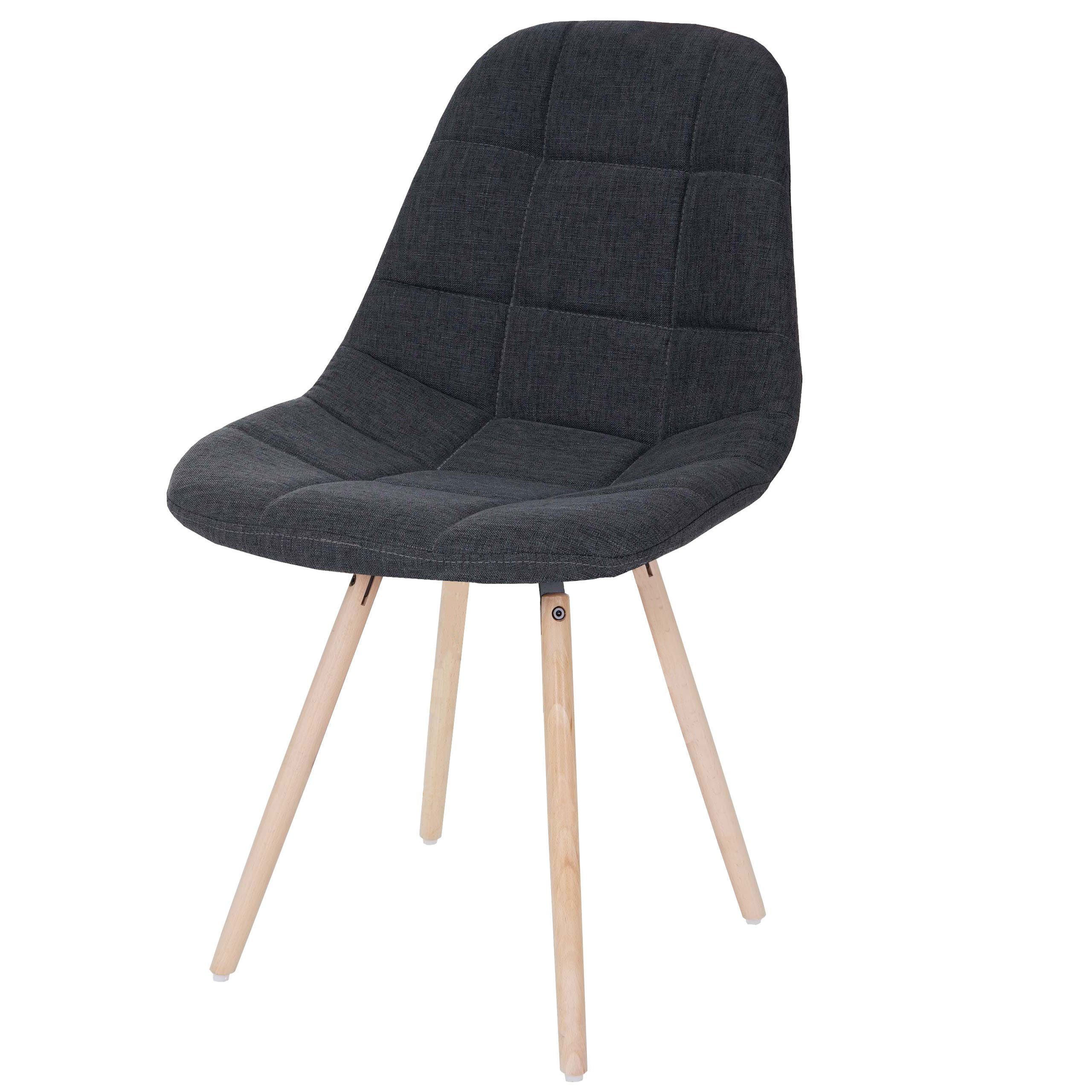 Drehstuhl Stuhl 2x Esszimmerstuhl MCW-A60 Chrom Textil hellgrau 