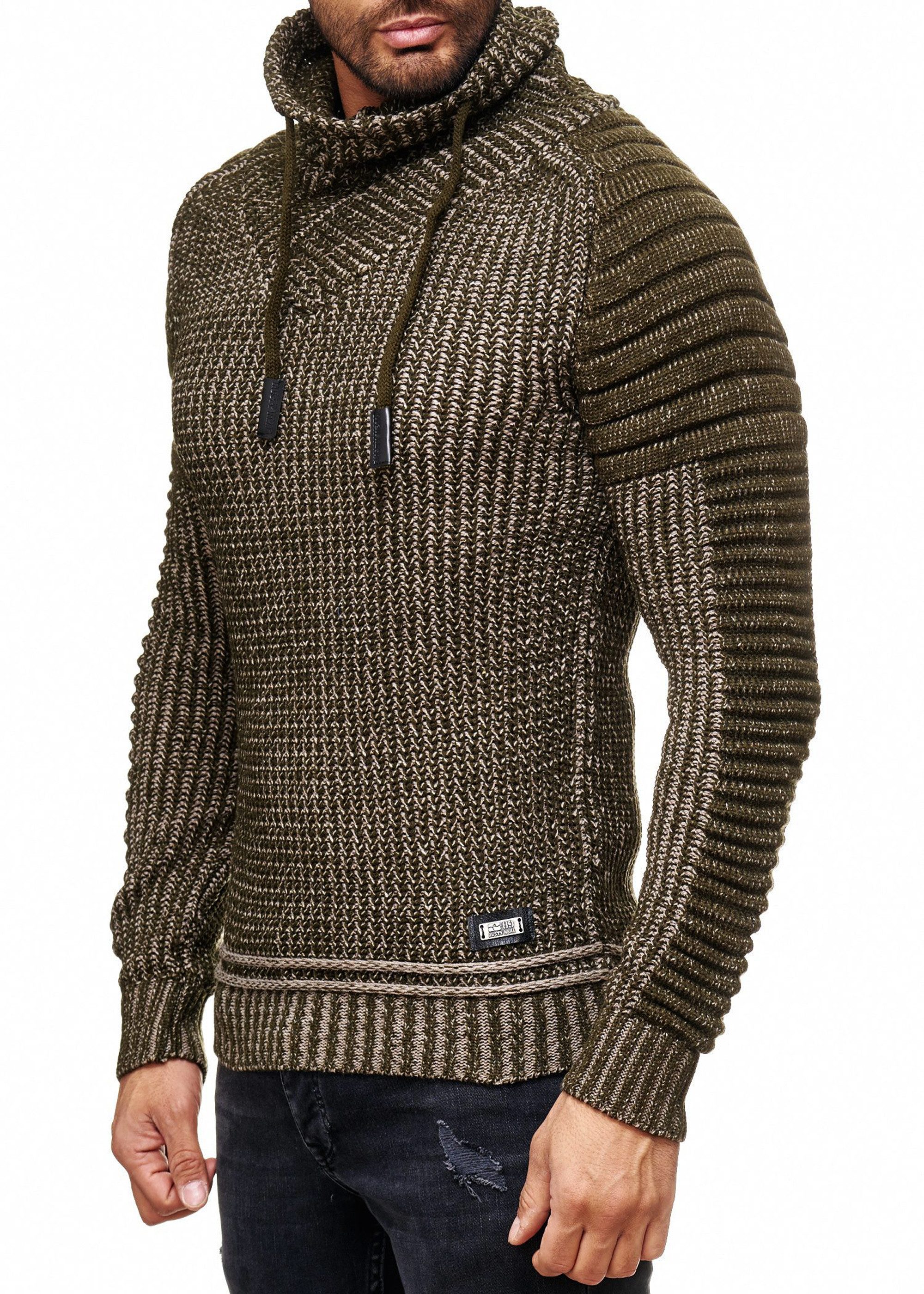 R-NEAL Rollkragenpullover Schwerer Grobstrick Stehkragen-Pullover Winter günstig online kaufen